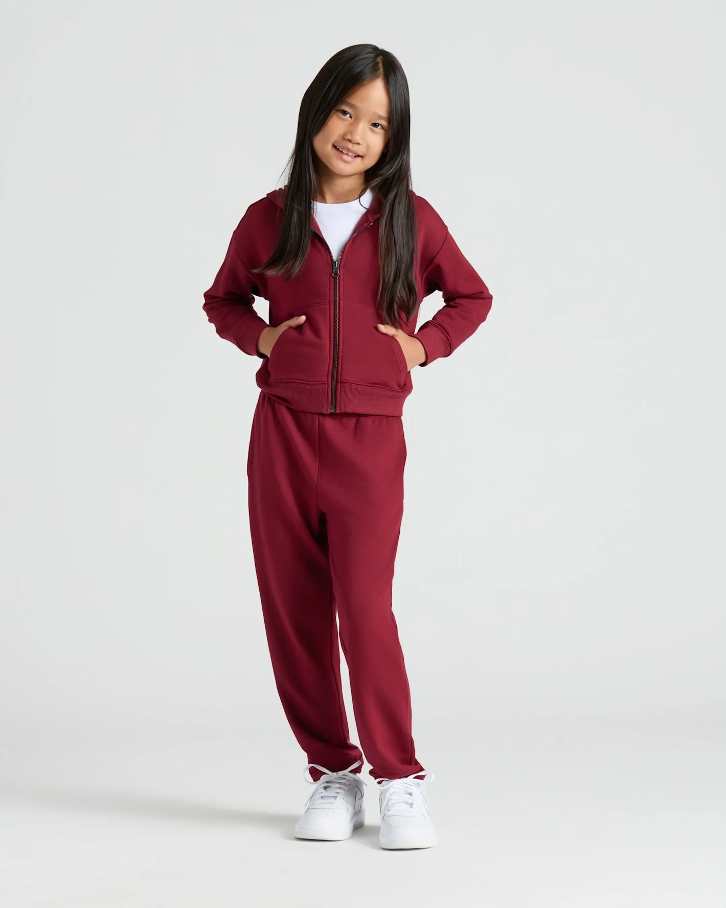 Girls Deep Emerald & Dark Maroon Relaxed Joggers 2-Pack - Image 3
