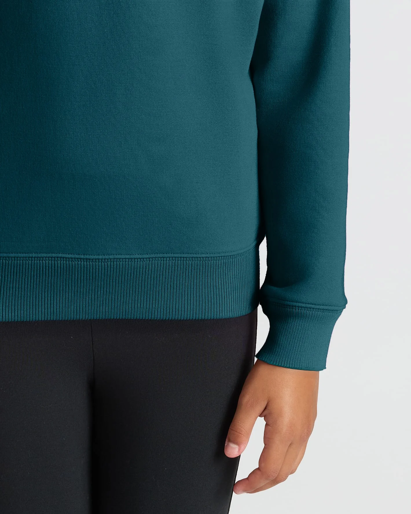 Girls Deep Emerald Slouch Pullover Crew - Image 8