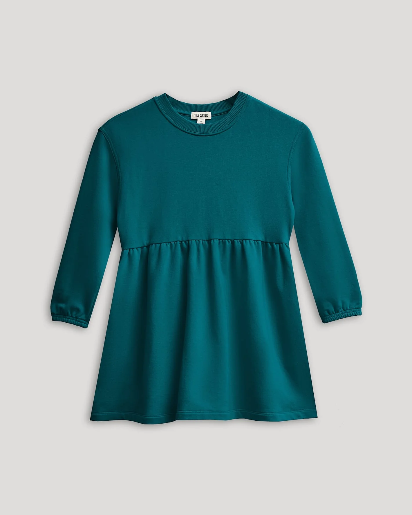 Girls Deep Emerald Long Sleeve Fleece Dress - Image 2