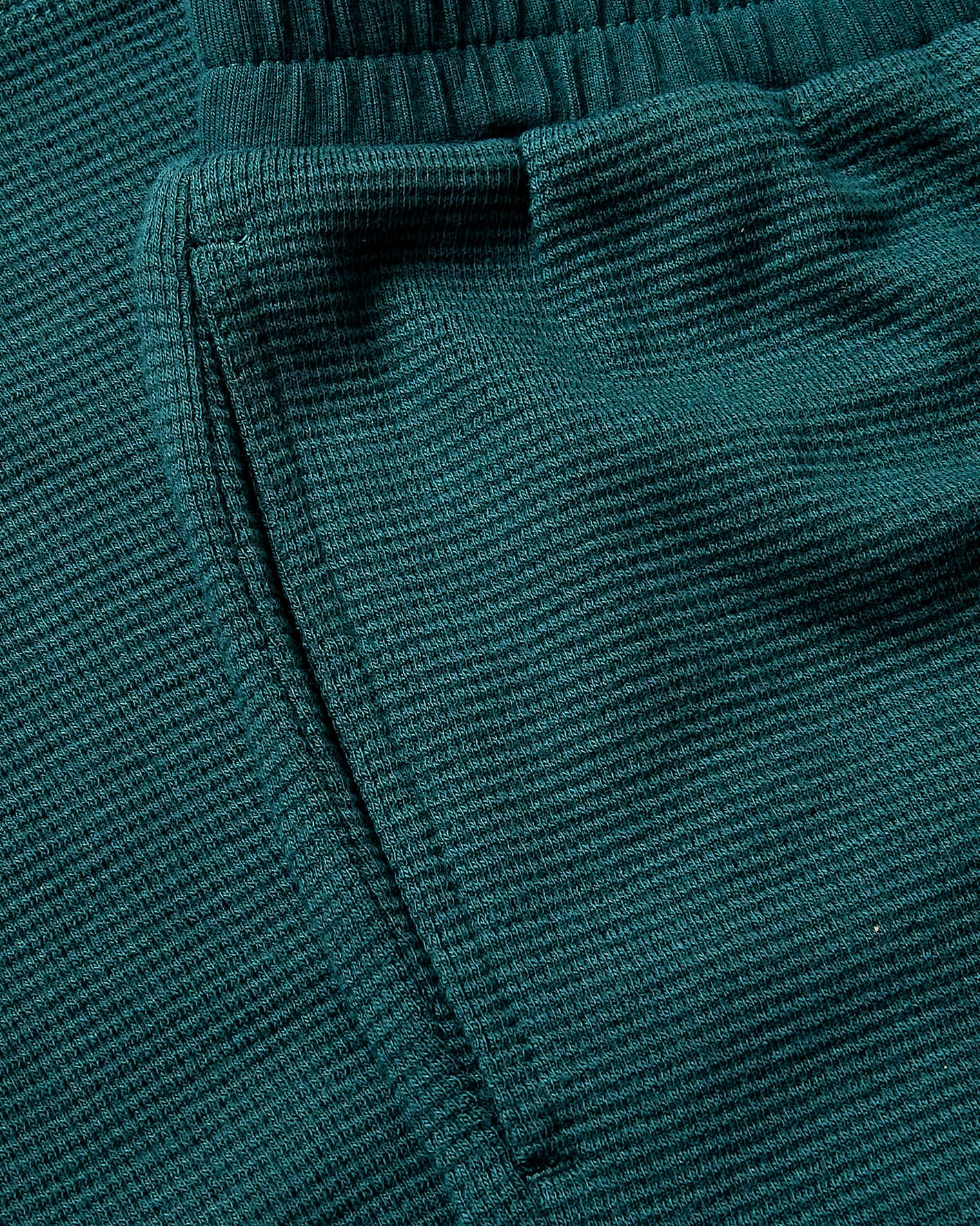Girls Deep Emerald Waffle Wide Leg Pants - Image 6