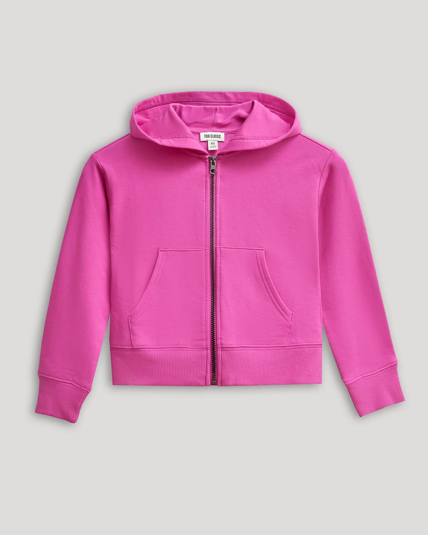 Girls Electric Fuchsia Cropped Zip Hoodie - Image 2