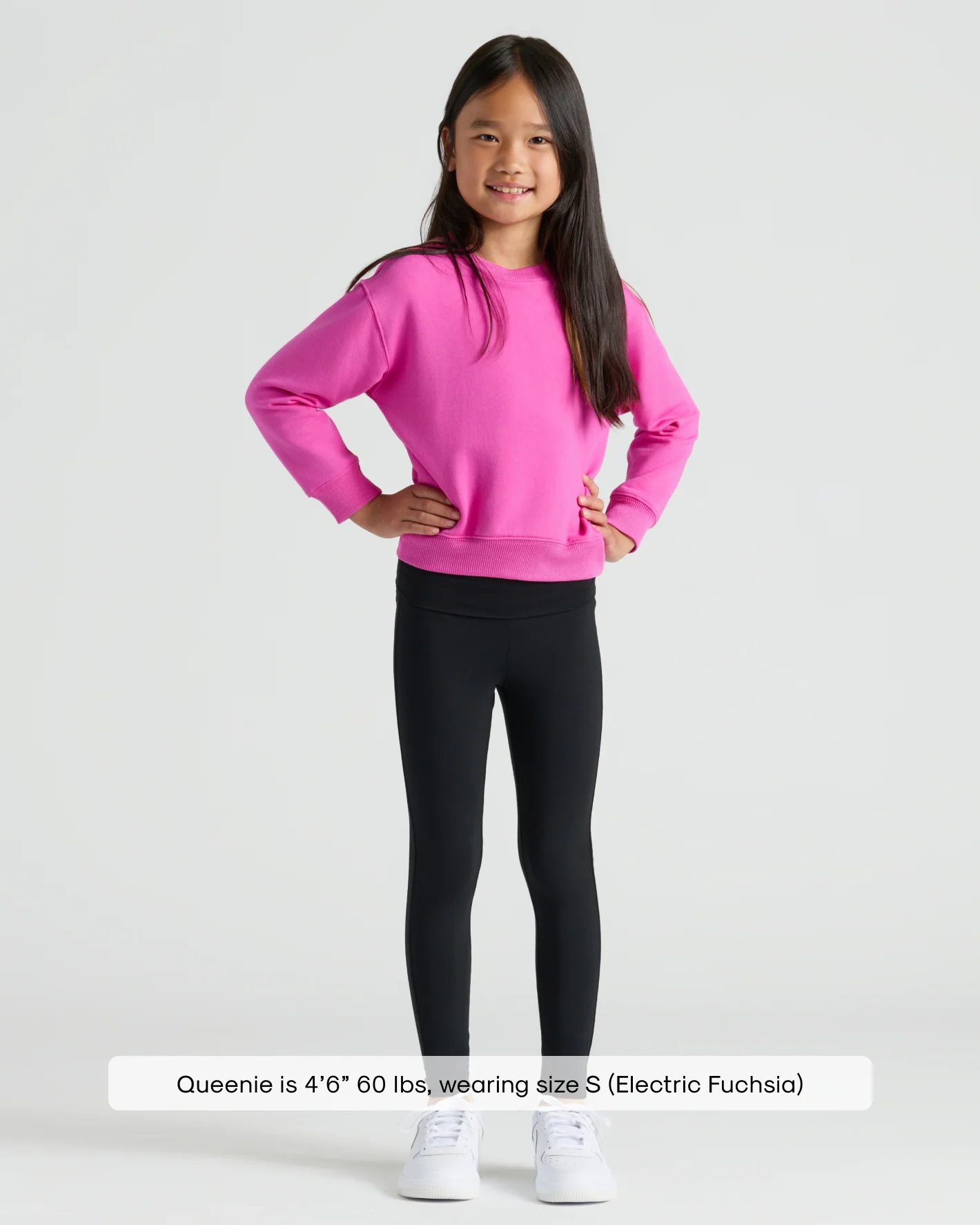 Girls Electric Fuchsia Slouch Pullover Crew - Image 3