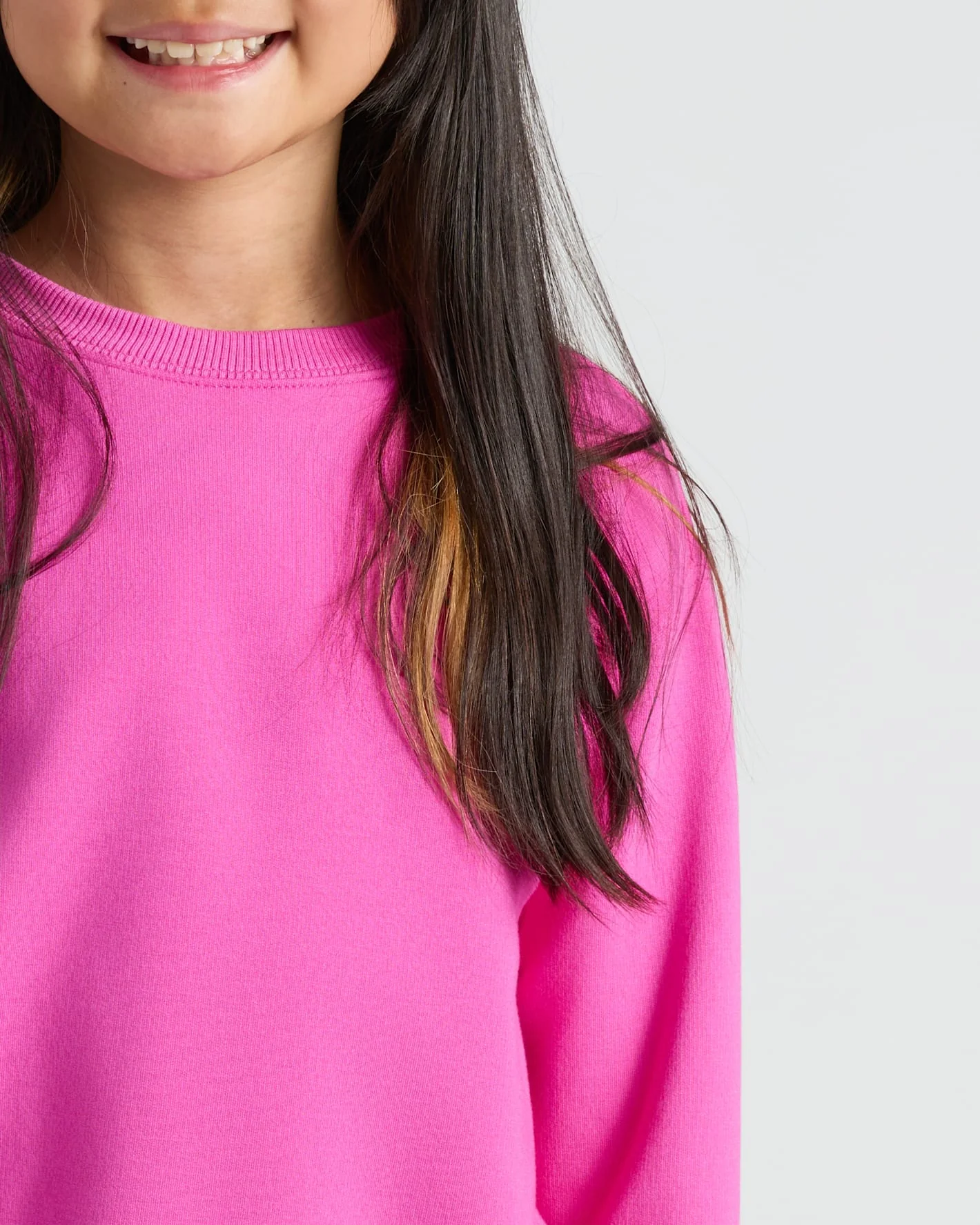 Girls Electric Fuchsia Slouch Pullover Crew - Image 5