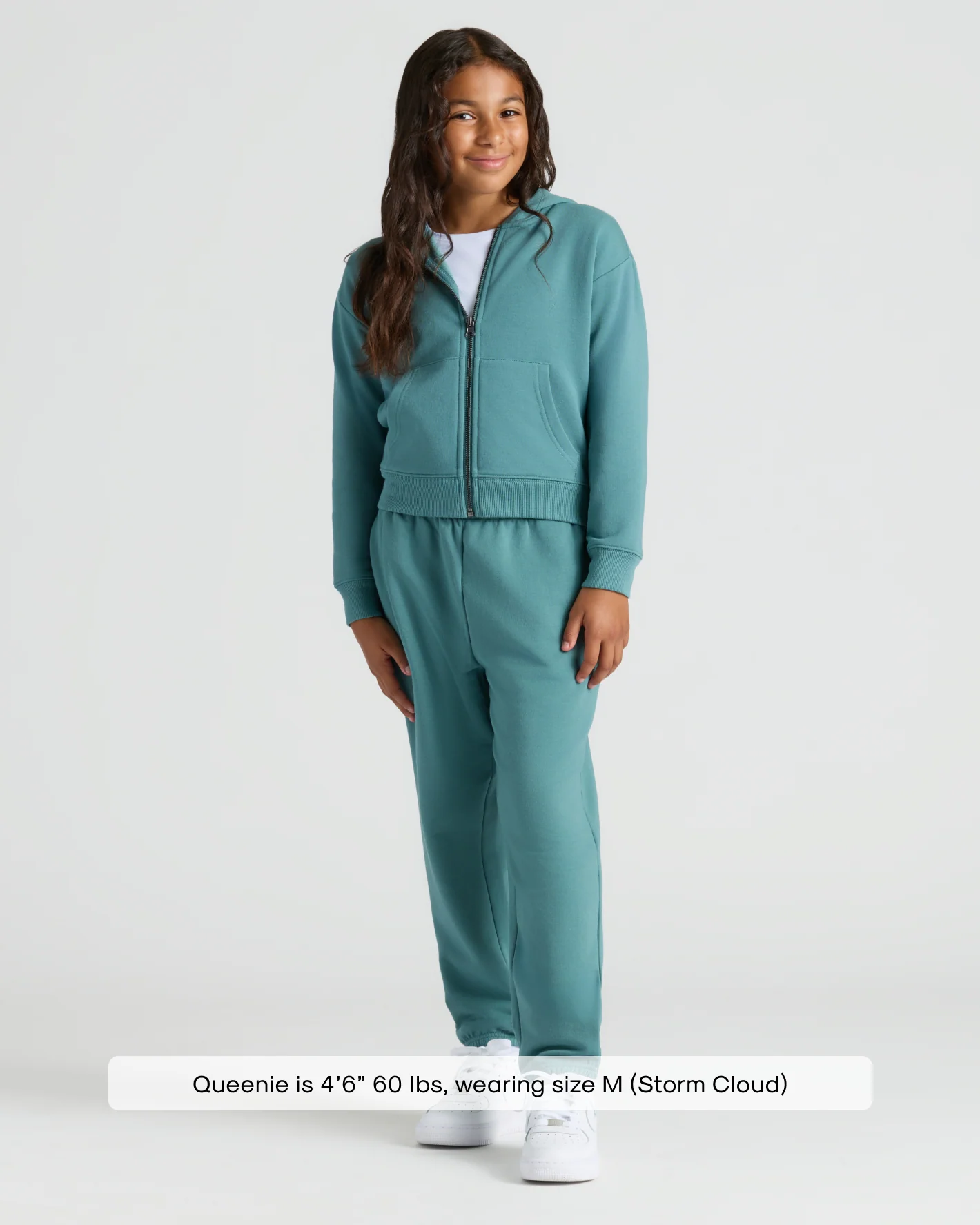 Girls Stormcloud Cropped Zip Hoodie - Image 3