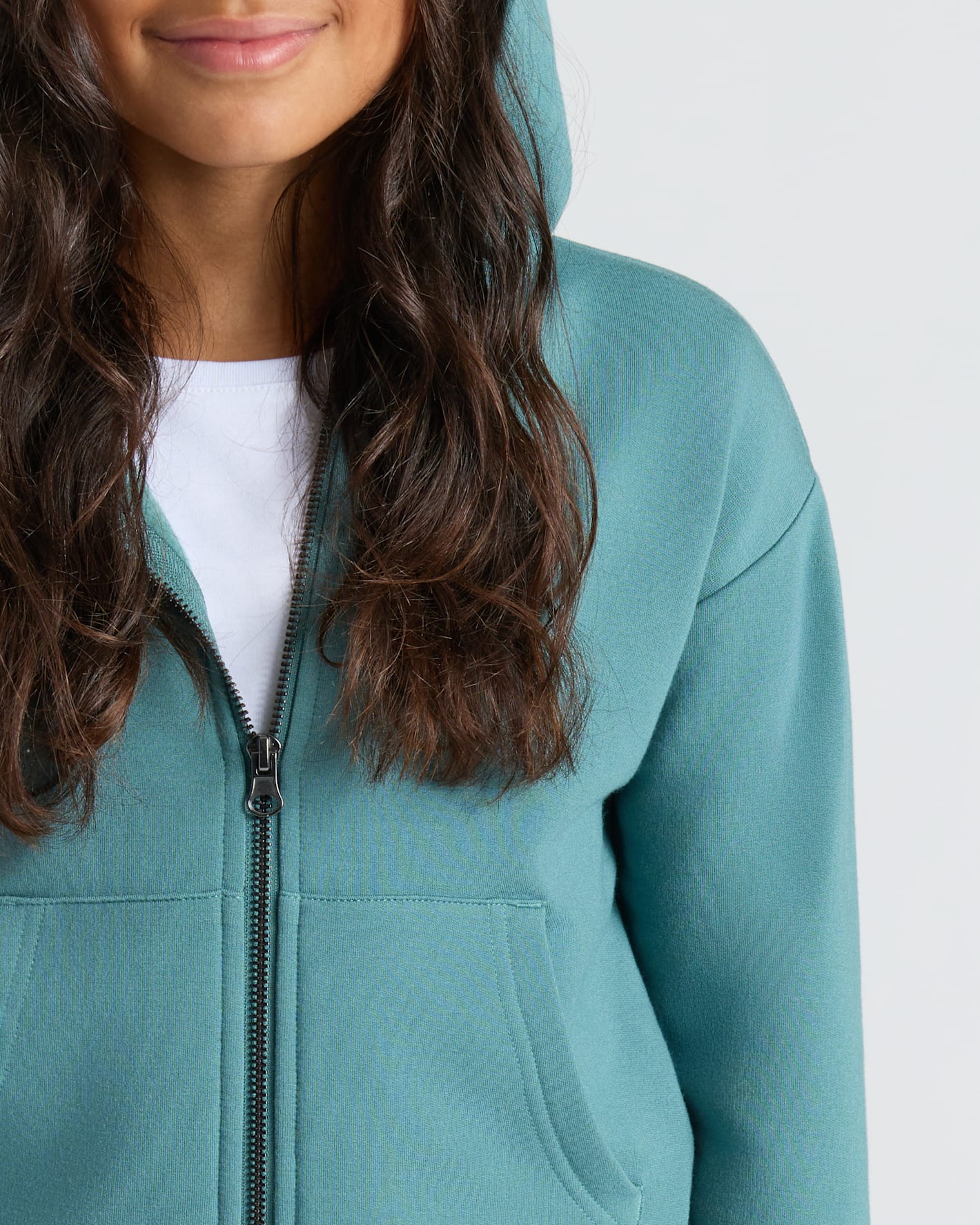 Girls Stormcloud Cropped Zip Hoodie - Image 5