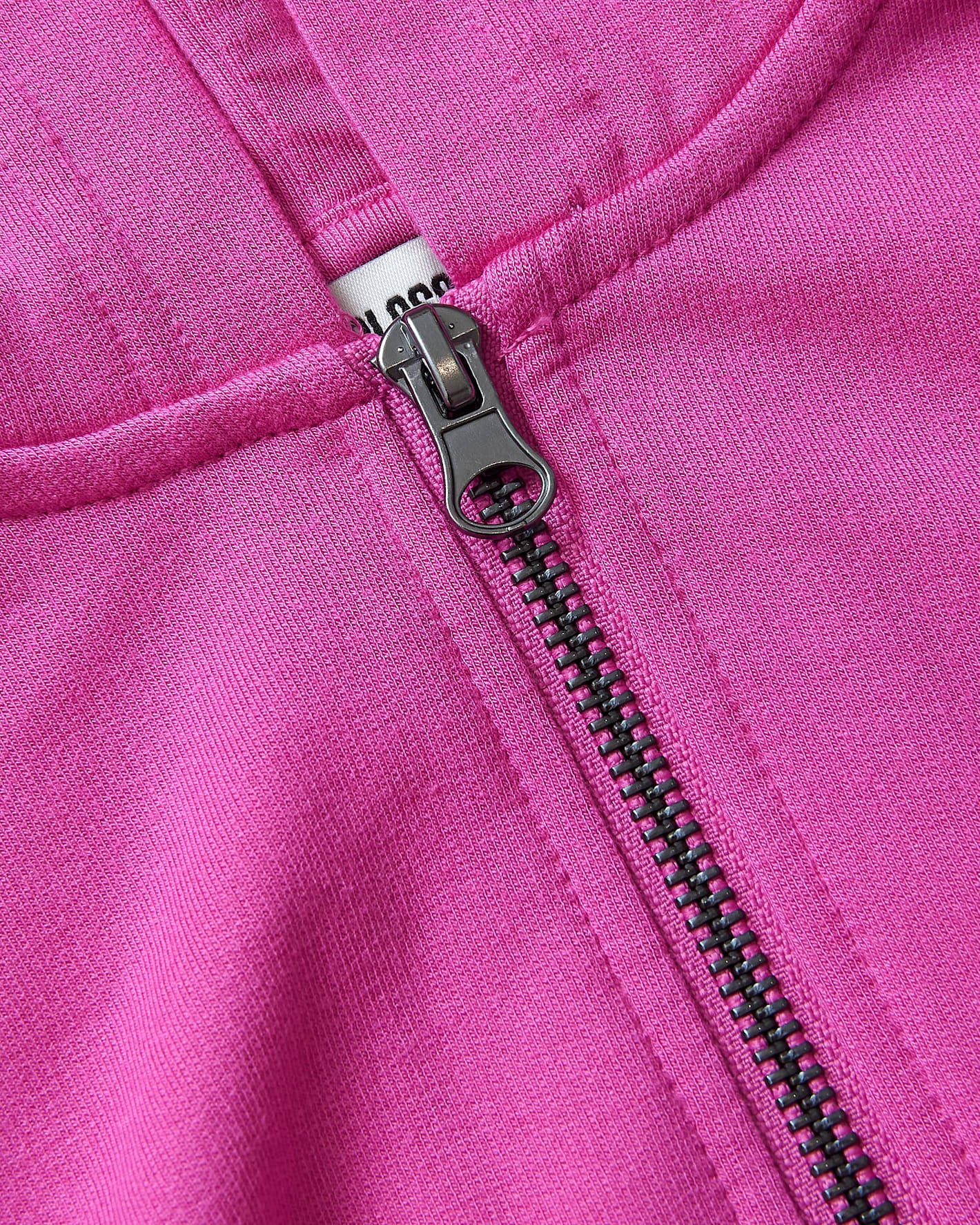 Girls Electric Fuchsia Cropped Zip Hoodie - Image 6