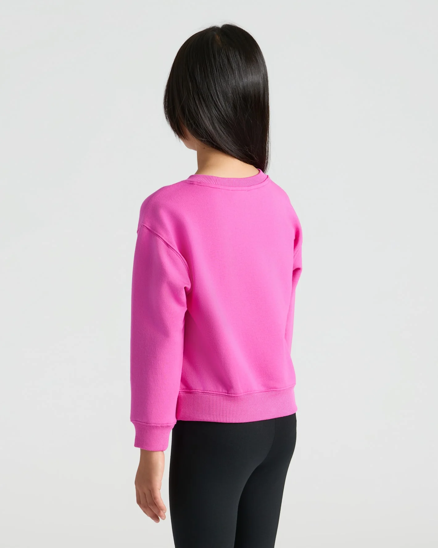 Girls Stormcloud & Electric Fuchsia Slouch Pullover Crew 2-Pack - Image 4