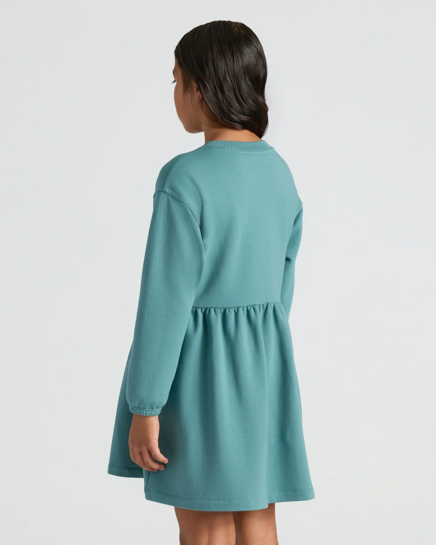 Girls Stormcloud Long Sleeve Fleece Dress - Image 4