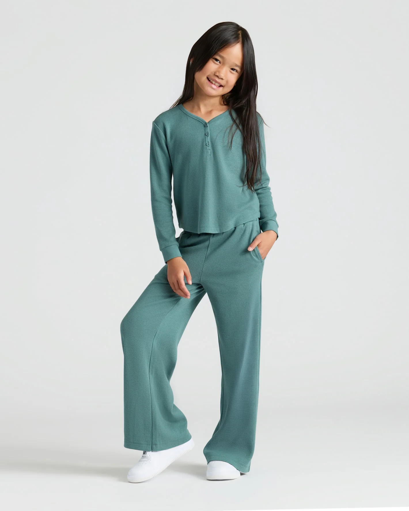 Girls Waffle Wide Leg Pants 3-Pack - Image 5