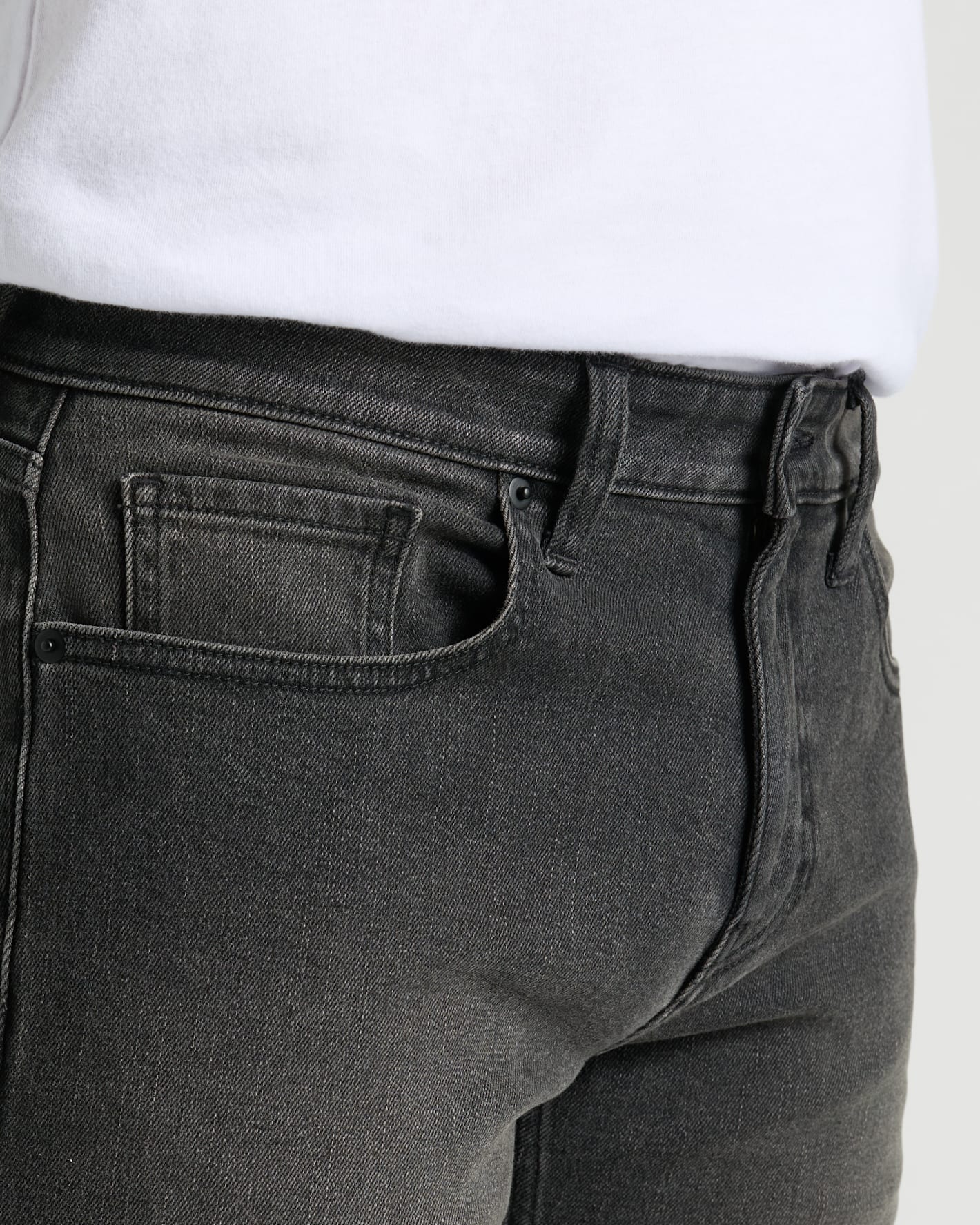 Gray Wash Slim Authentic Denim Jeans - Image 6
