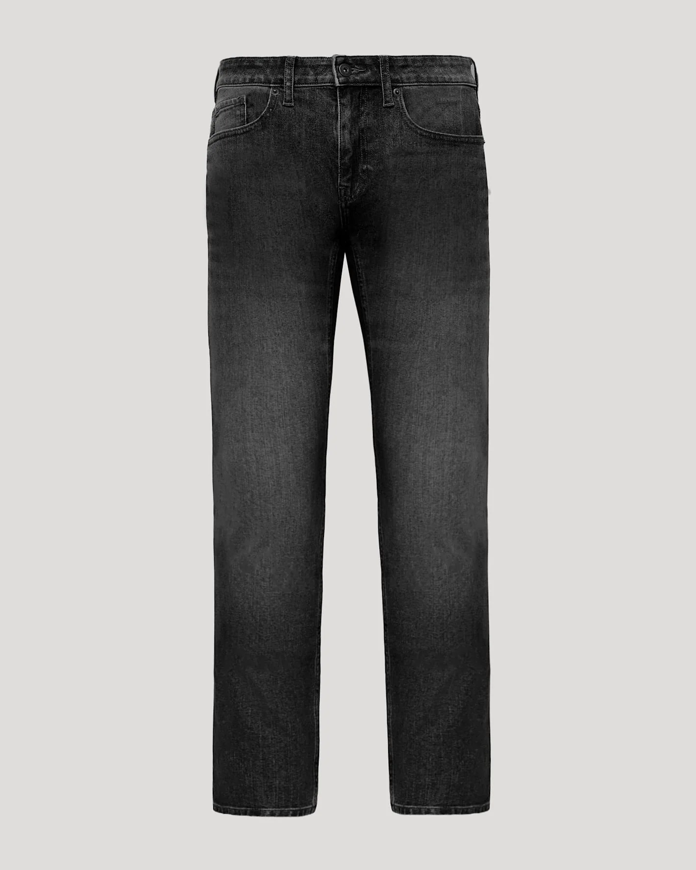 Gray Wash Straight Authentic Denim Jeans - Image 2