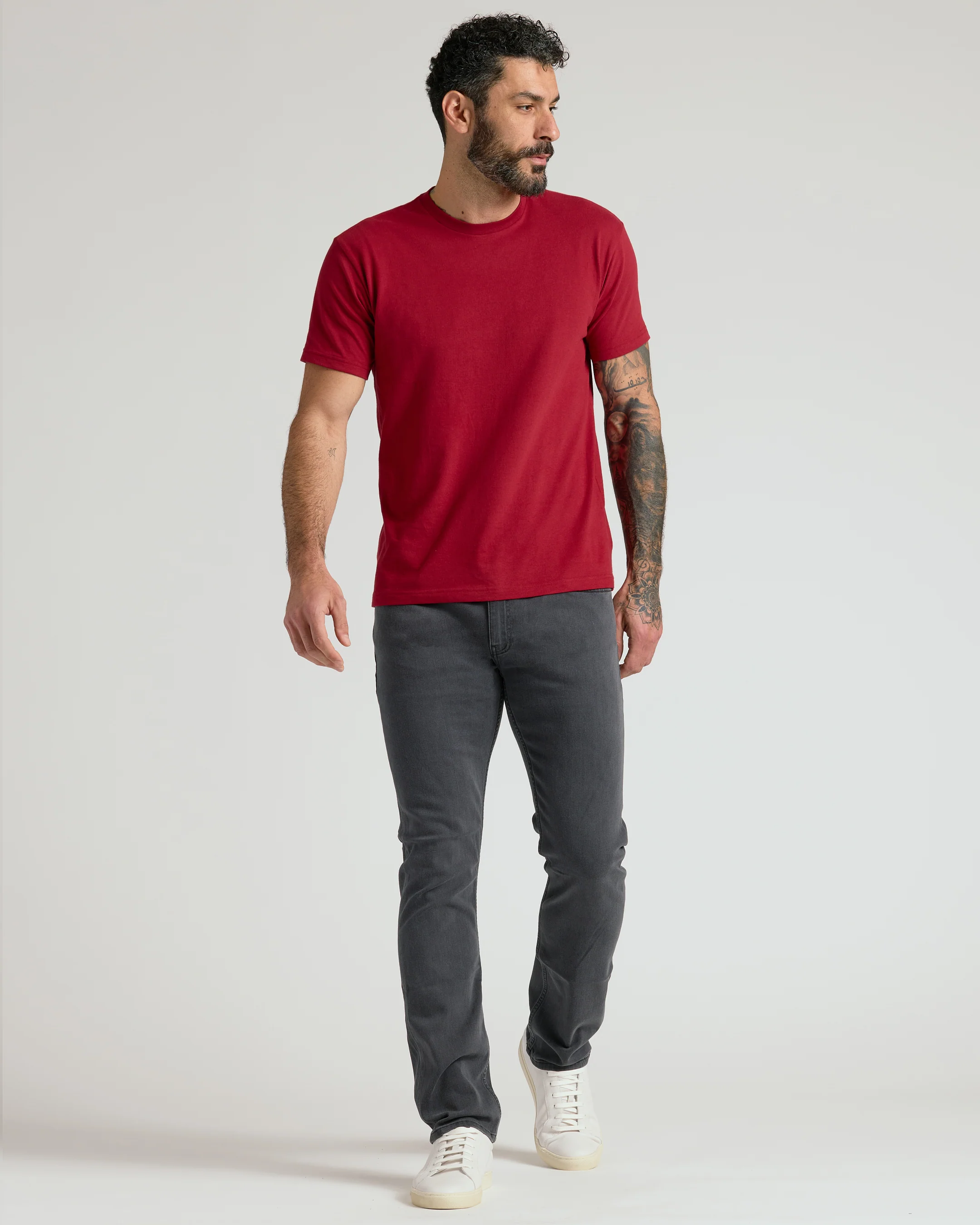 Gray Wash Straight Comfort Stretch Jeans - Image 4