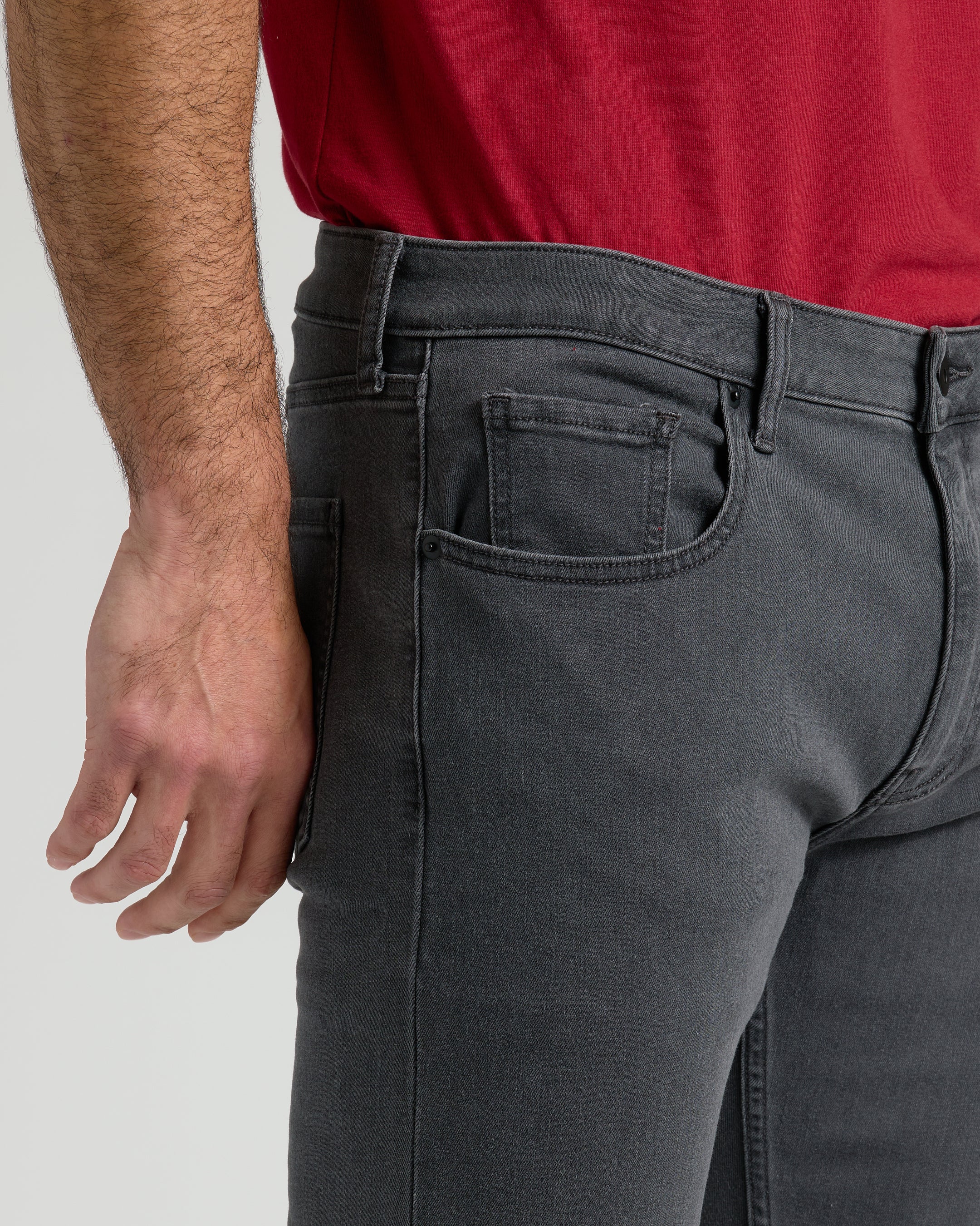 Gray Wash Straight Comfort Stretch Jeans - Image 5