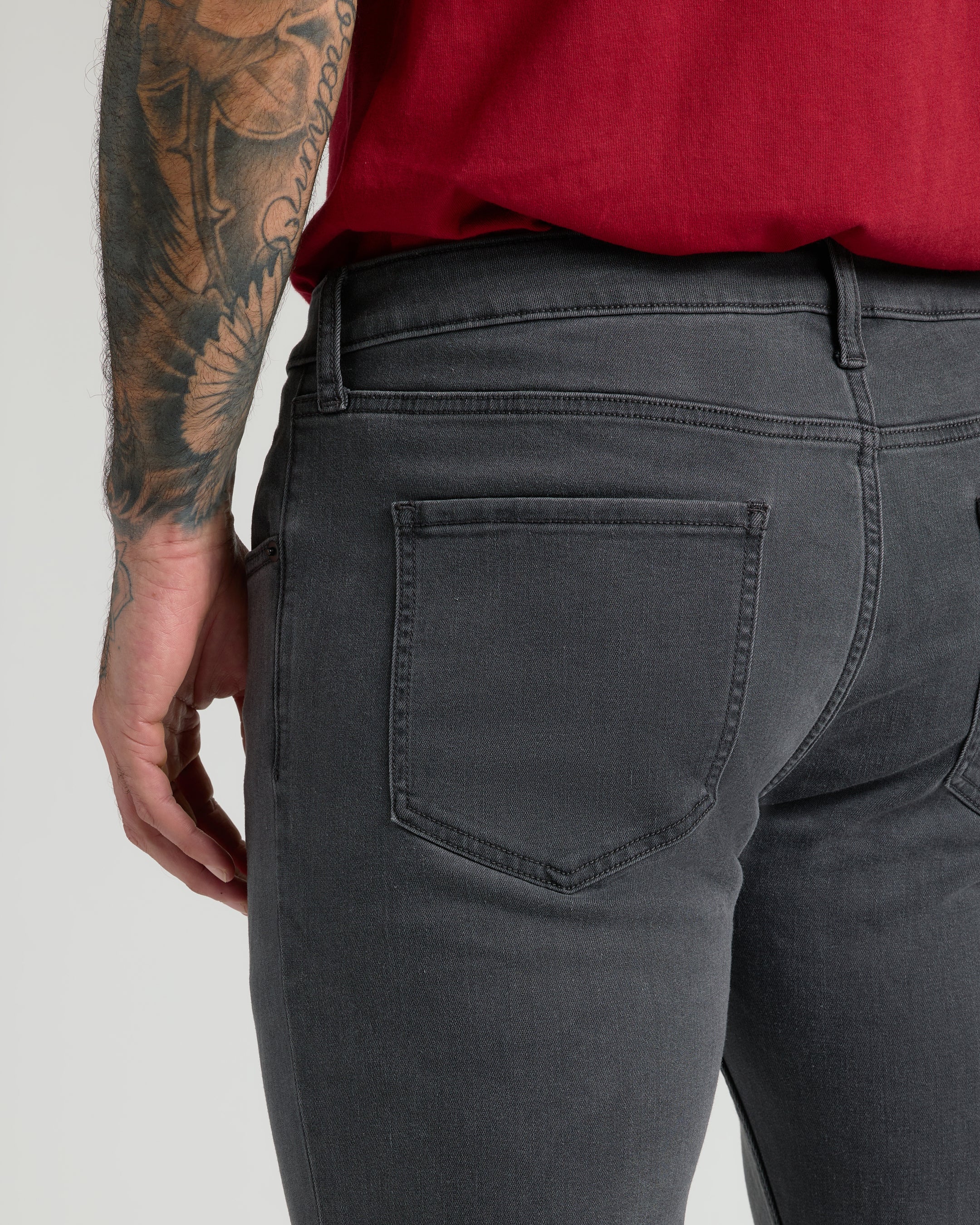 Gray Wash Straight Comfort Stretch Jeans - Image 6