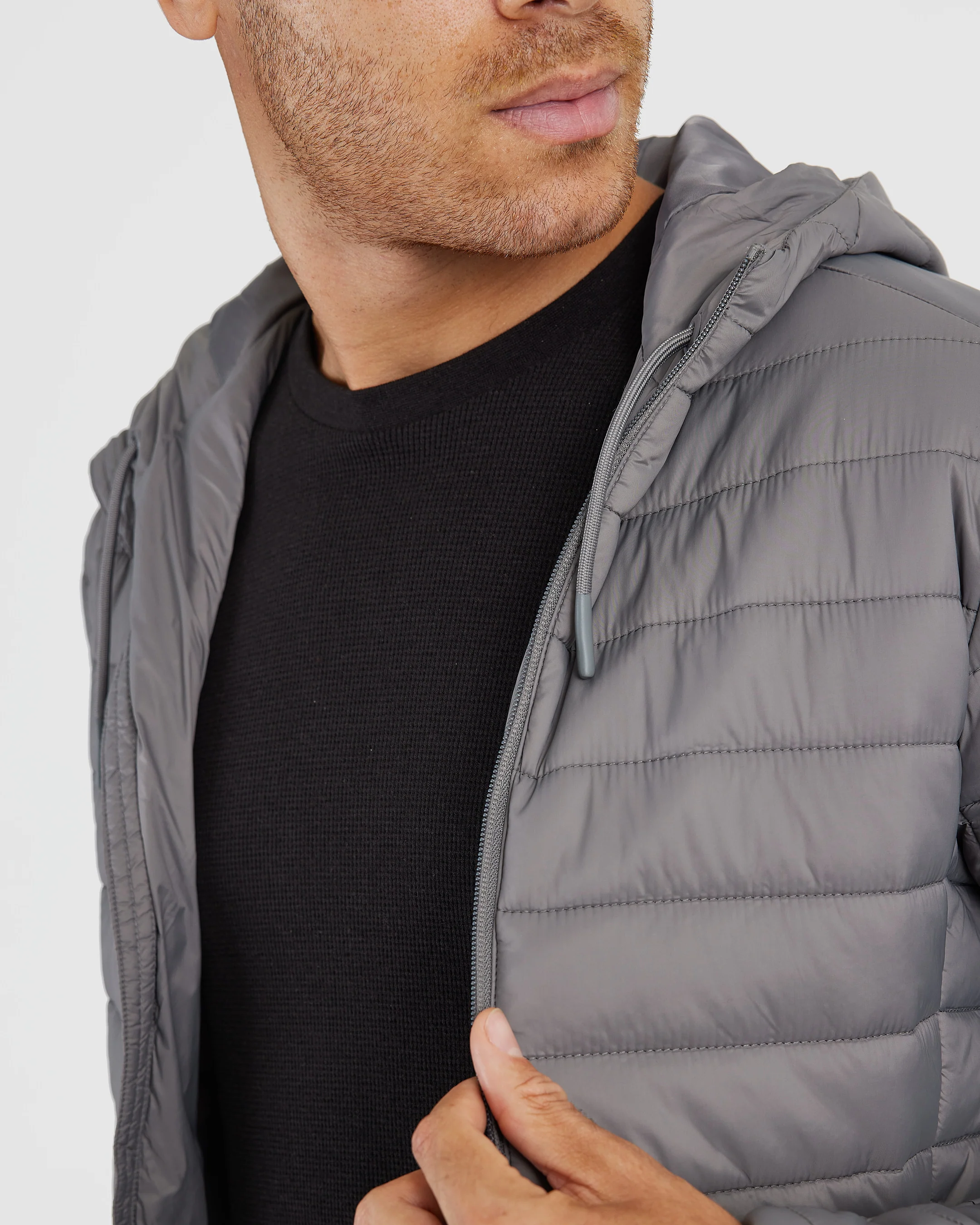 Gunmetal Hooded Puffer Jacket - Image 5