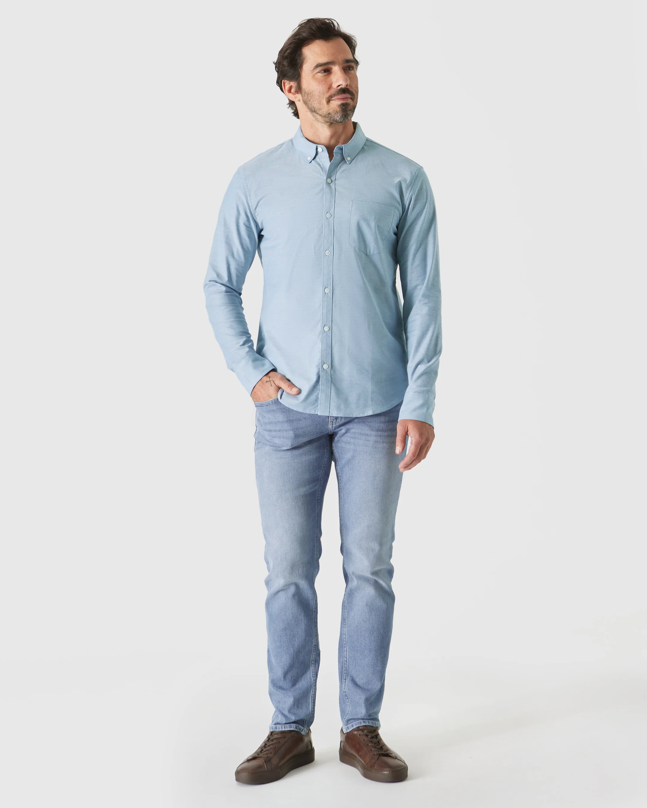 Harbor Stretch Oxford Long Sleeve Shirt - Image 7