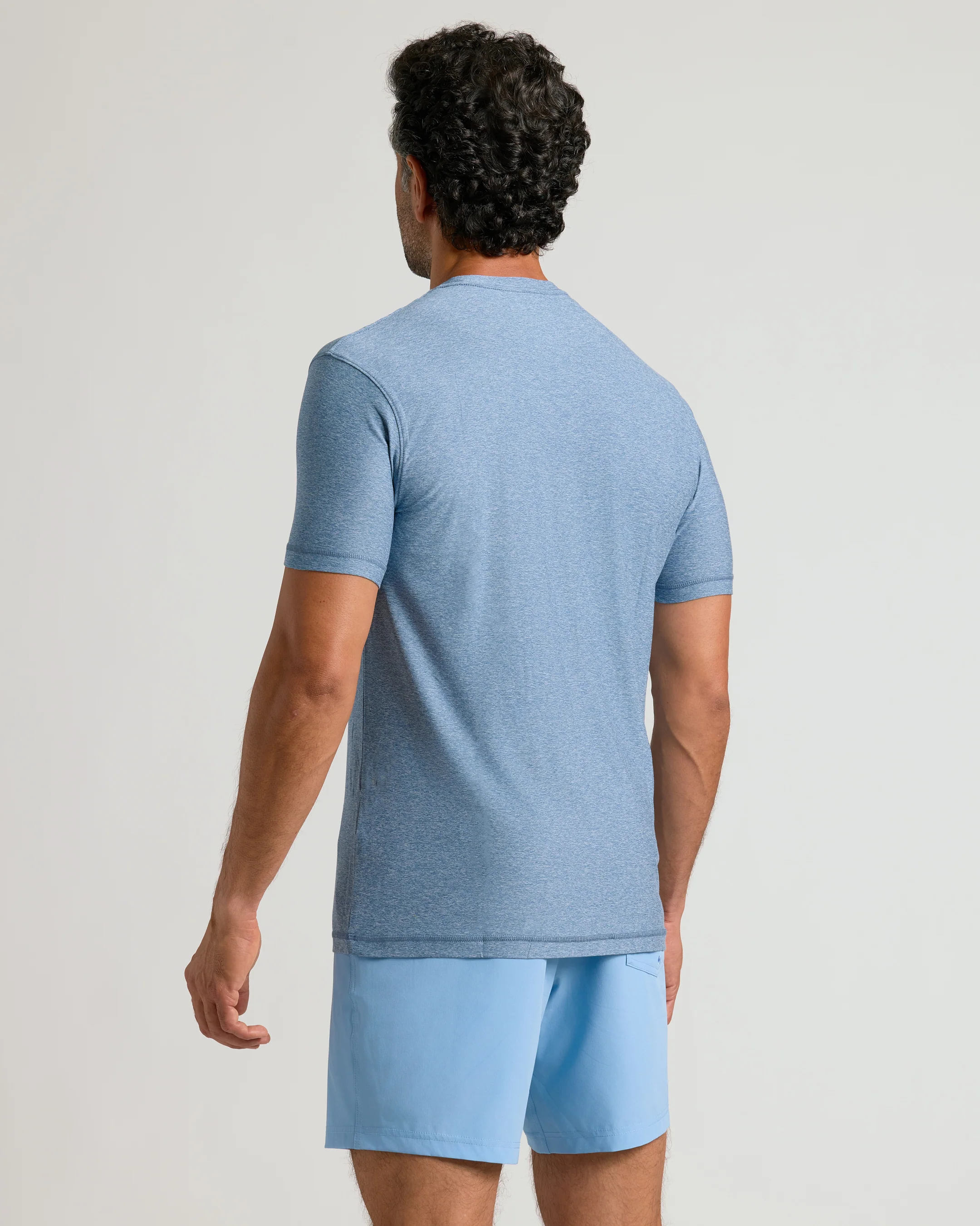 Heather Azul Active Crew Neck Tee - Image 3