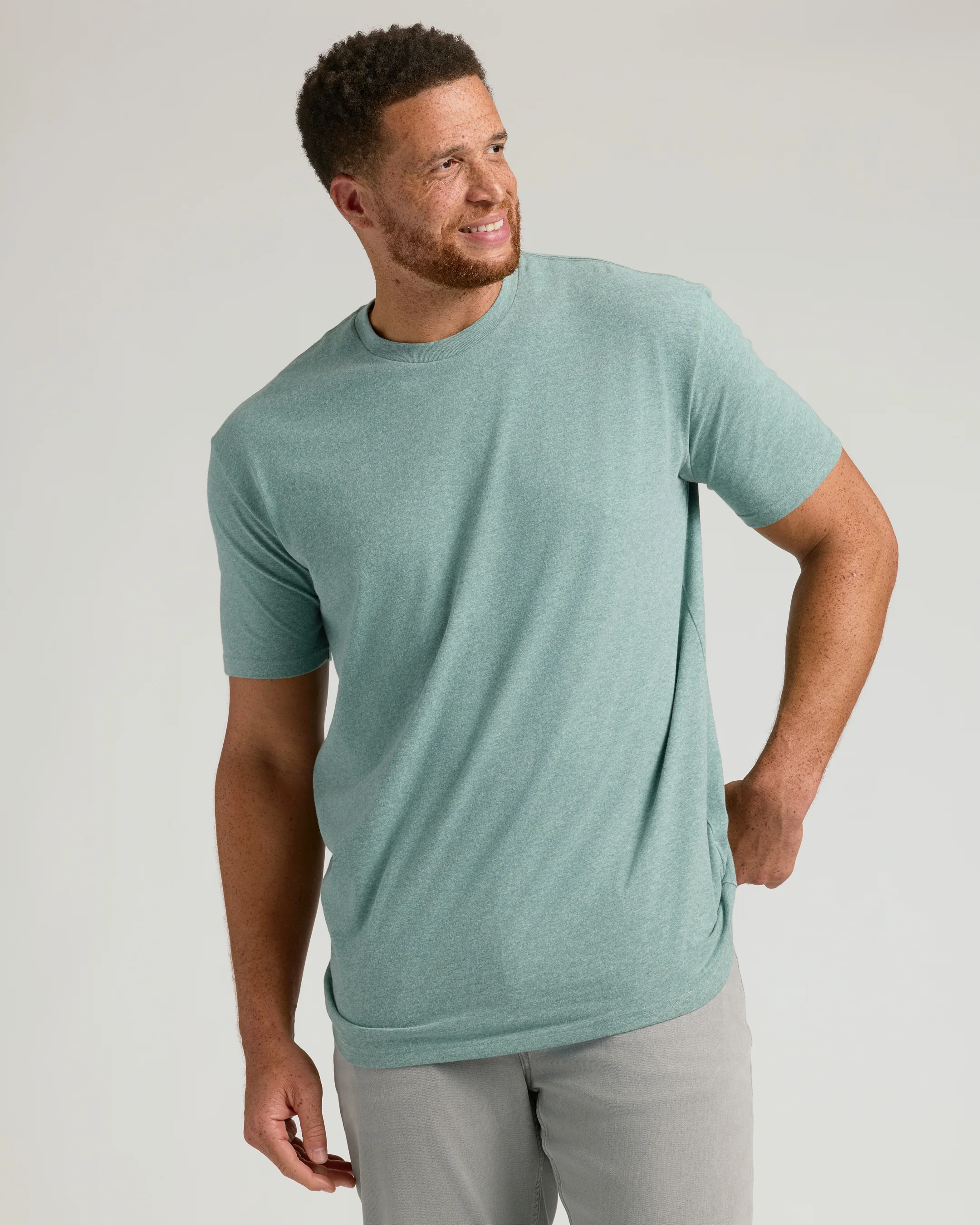 Heather Balsam Tall Straight Hem Crew Neck T-Shirt - Image 4