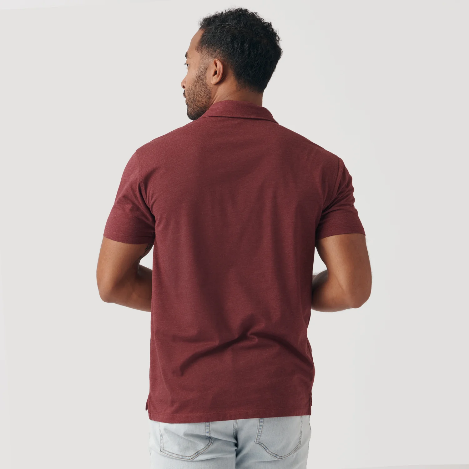 Heather Burgundy Classic Polo - Image 3