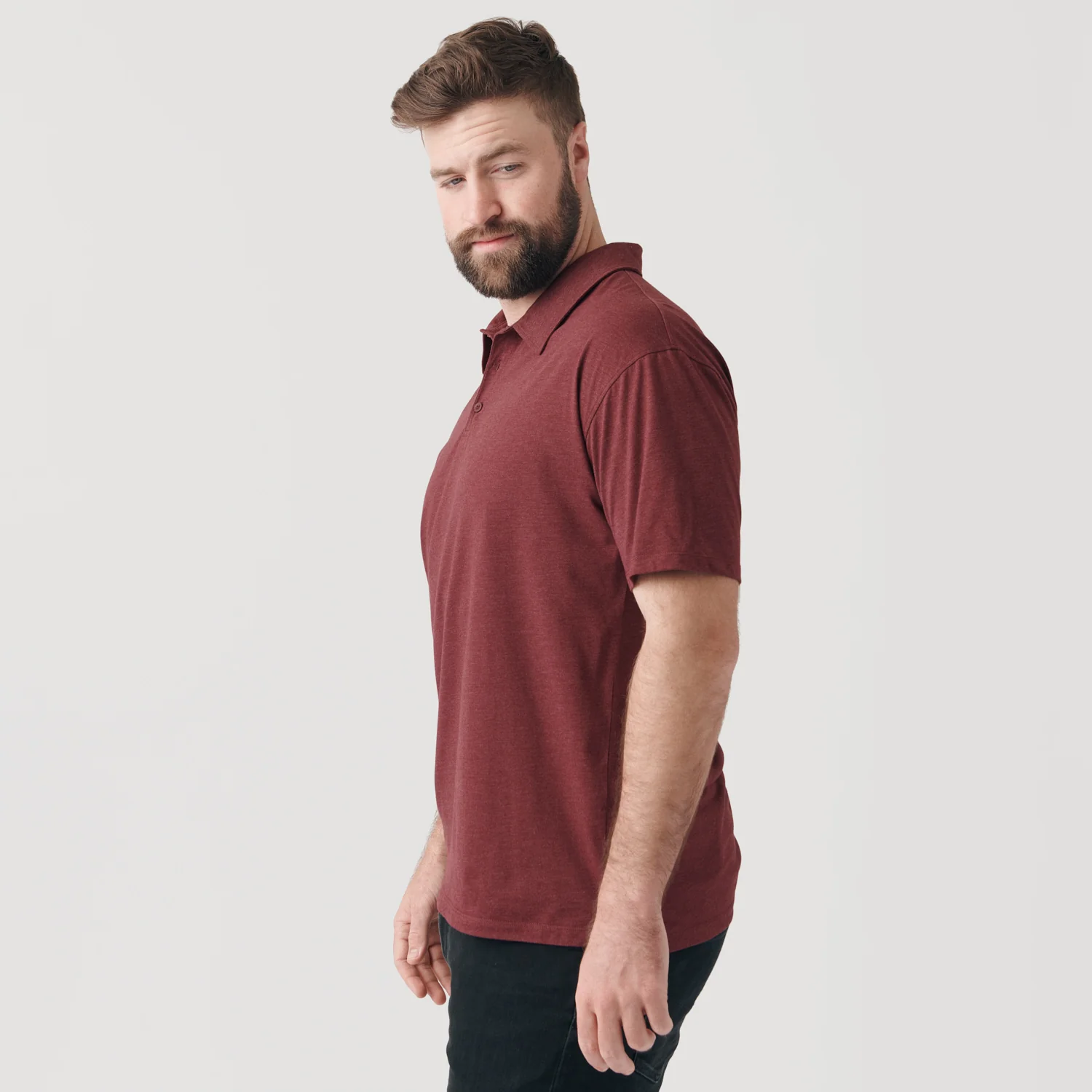 Heather Burgundy Classic Polo - Image 7