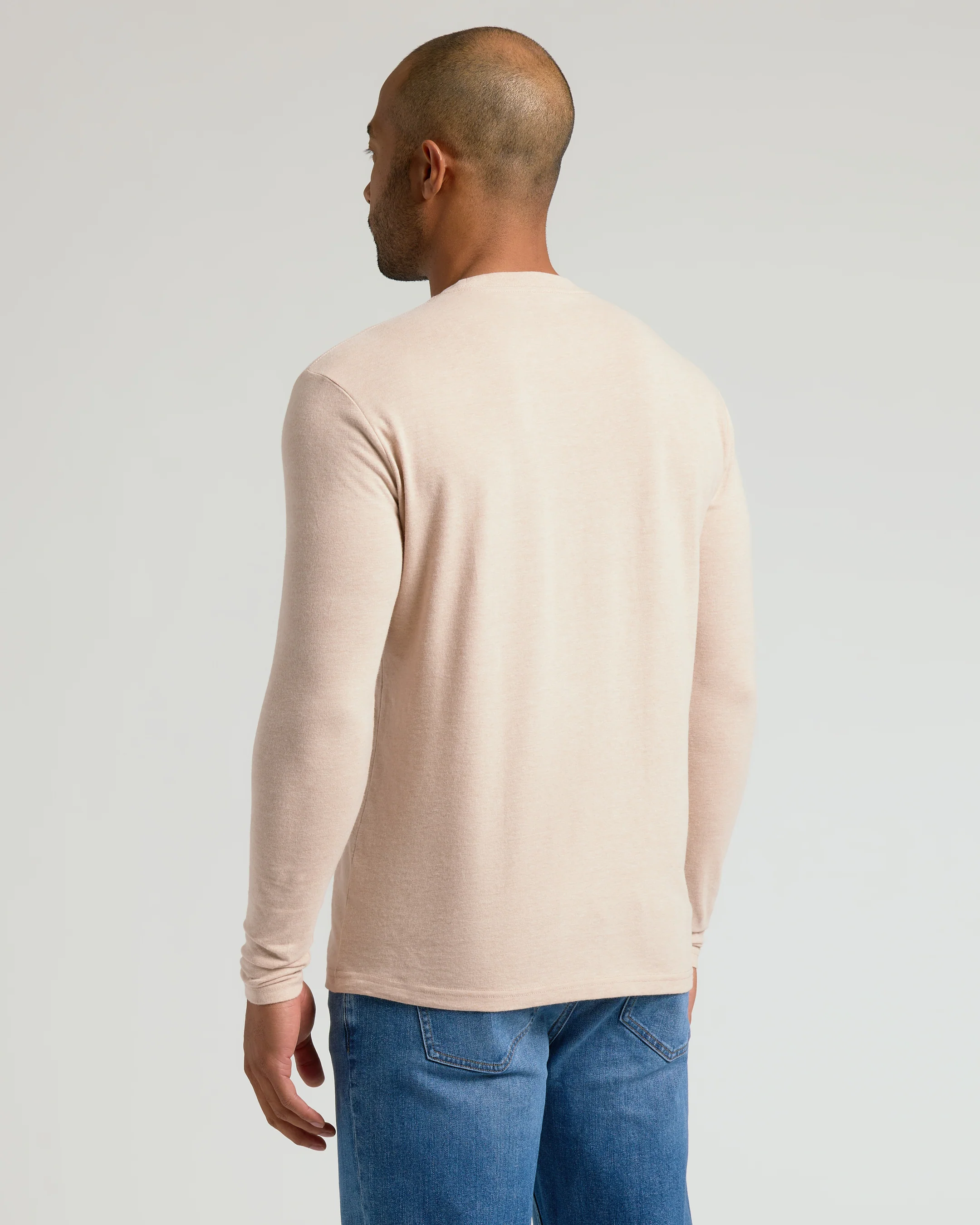 Heather Camel Classic Long Sleeve Crew Neck - Image 3