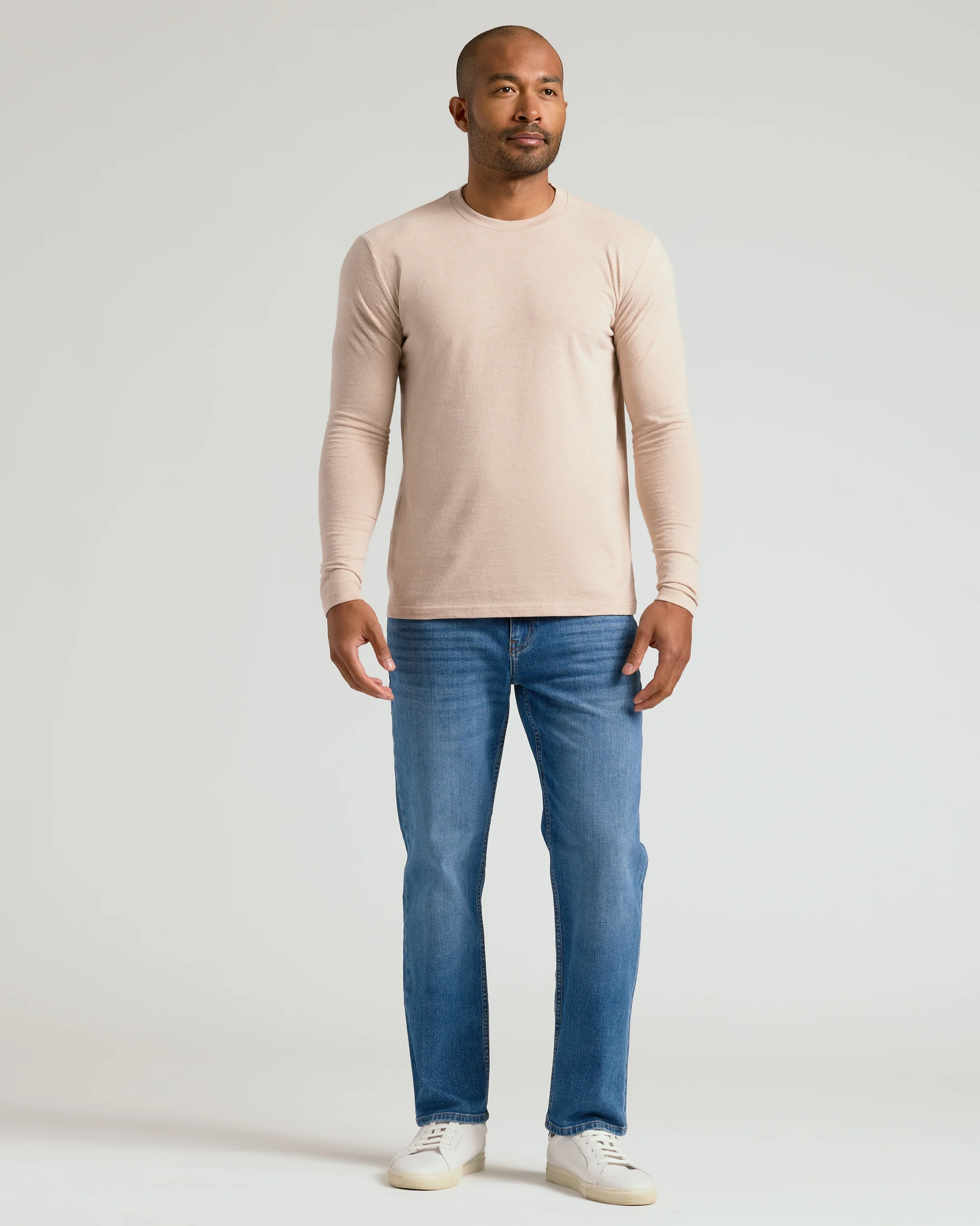 Heather Camel Classic Long Sleeve Crew Neck - Image 8