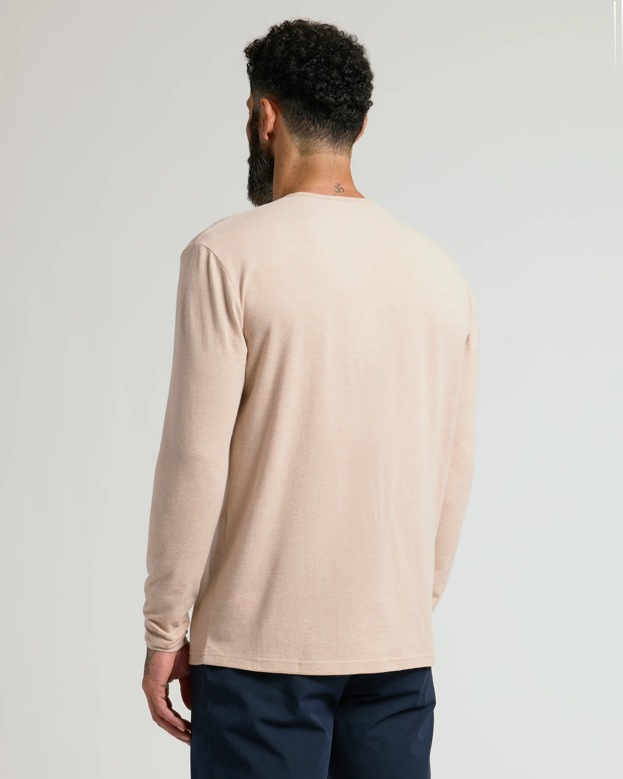 Heather Camel Classic Long Sleeve Henley - Image 3