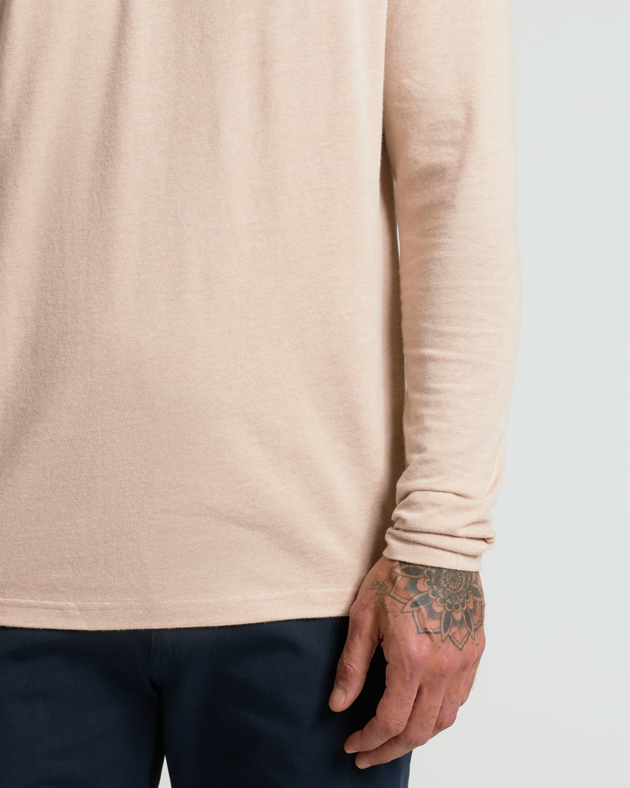 Heather Camel Classic Long Sleeve Henley - Image 6