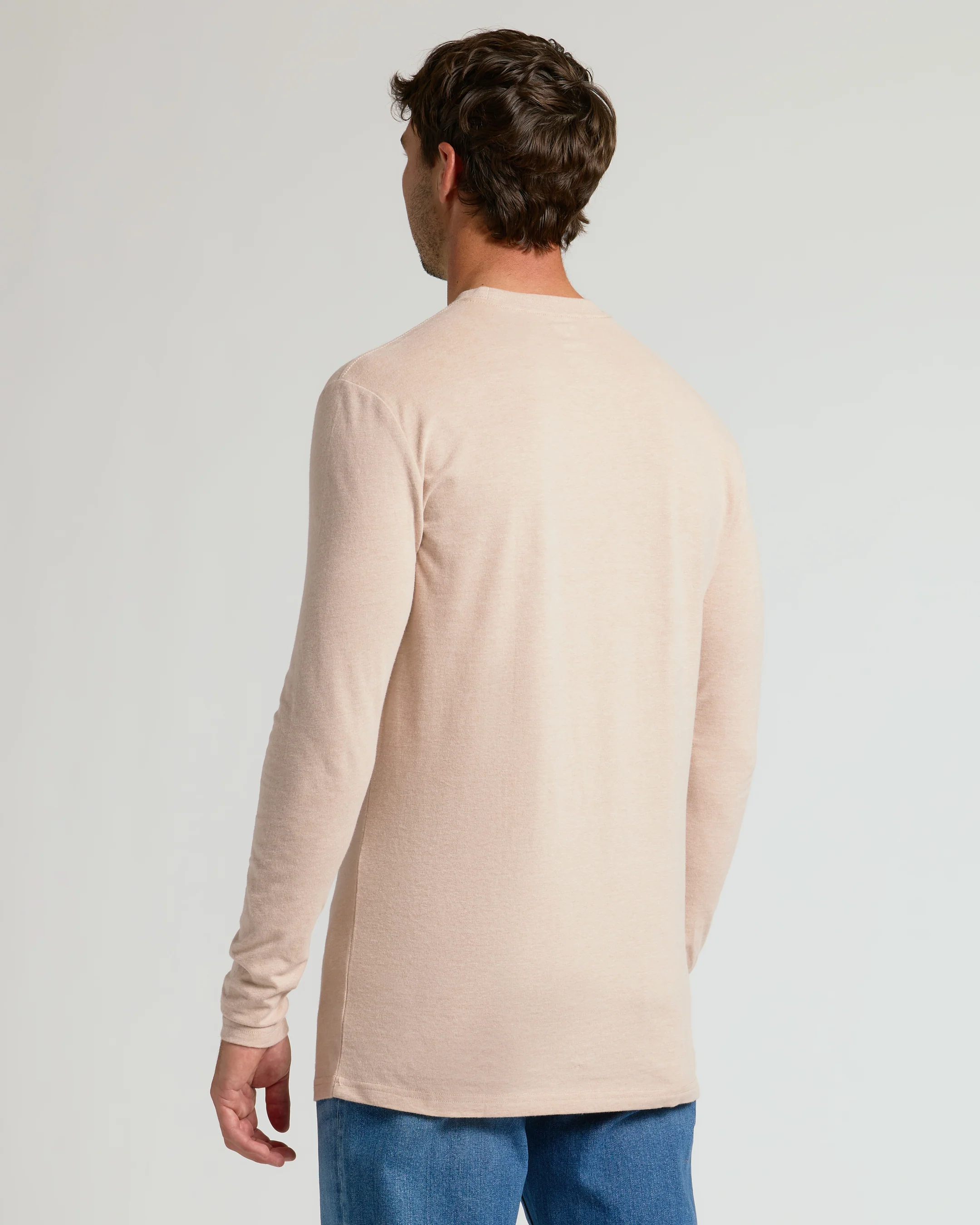 Heather Camel Tall Long Sleeve T-Shirt - Image 3