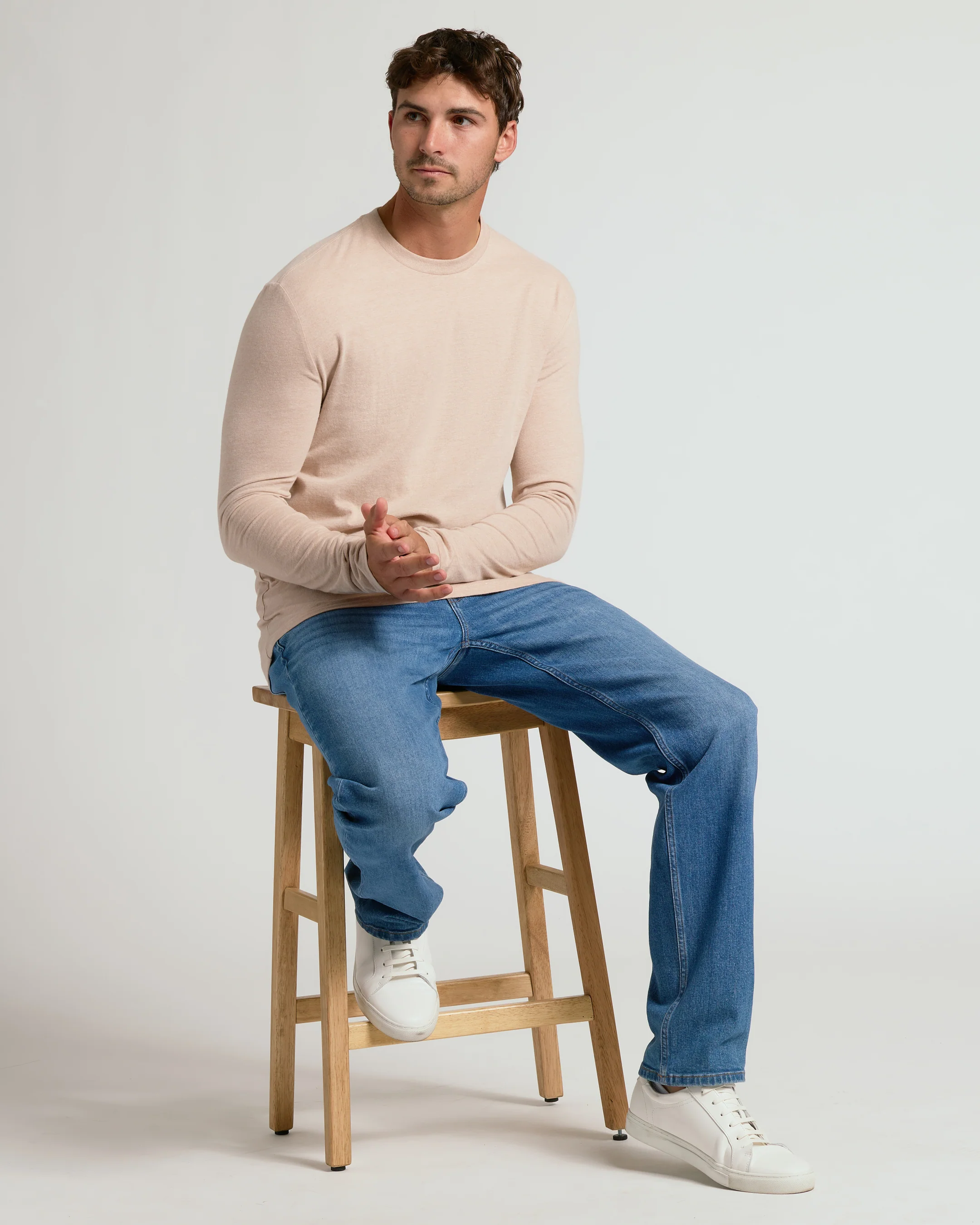 Heather Camel Tall Long Sleeve T-Shirt - Image 4