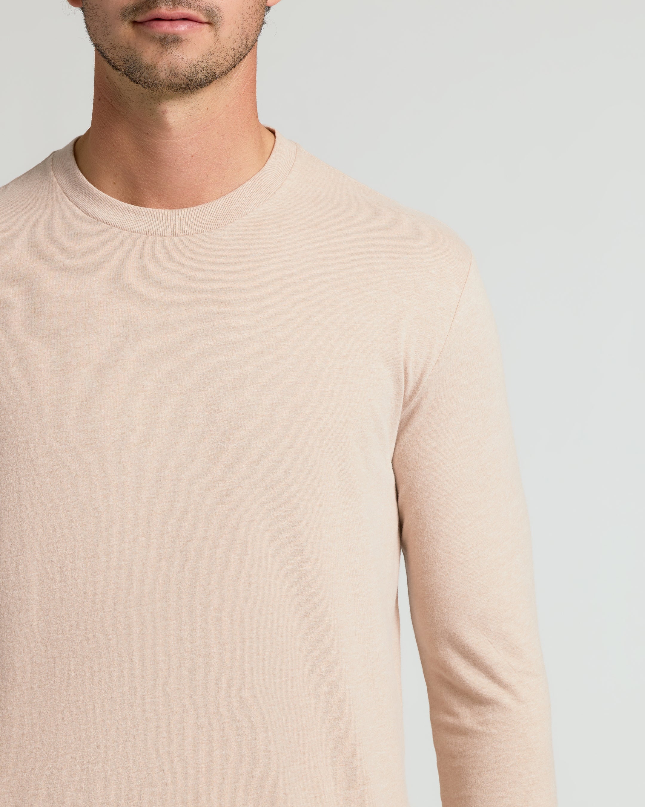 Heather Camel Tall Long Sleeve T-Shirt - Image 5
