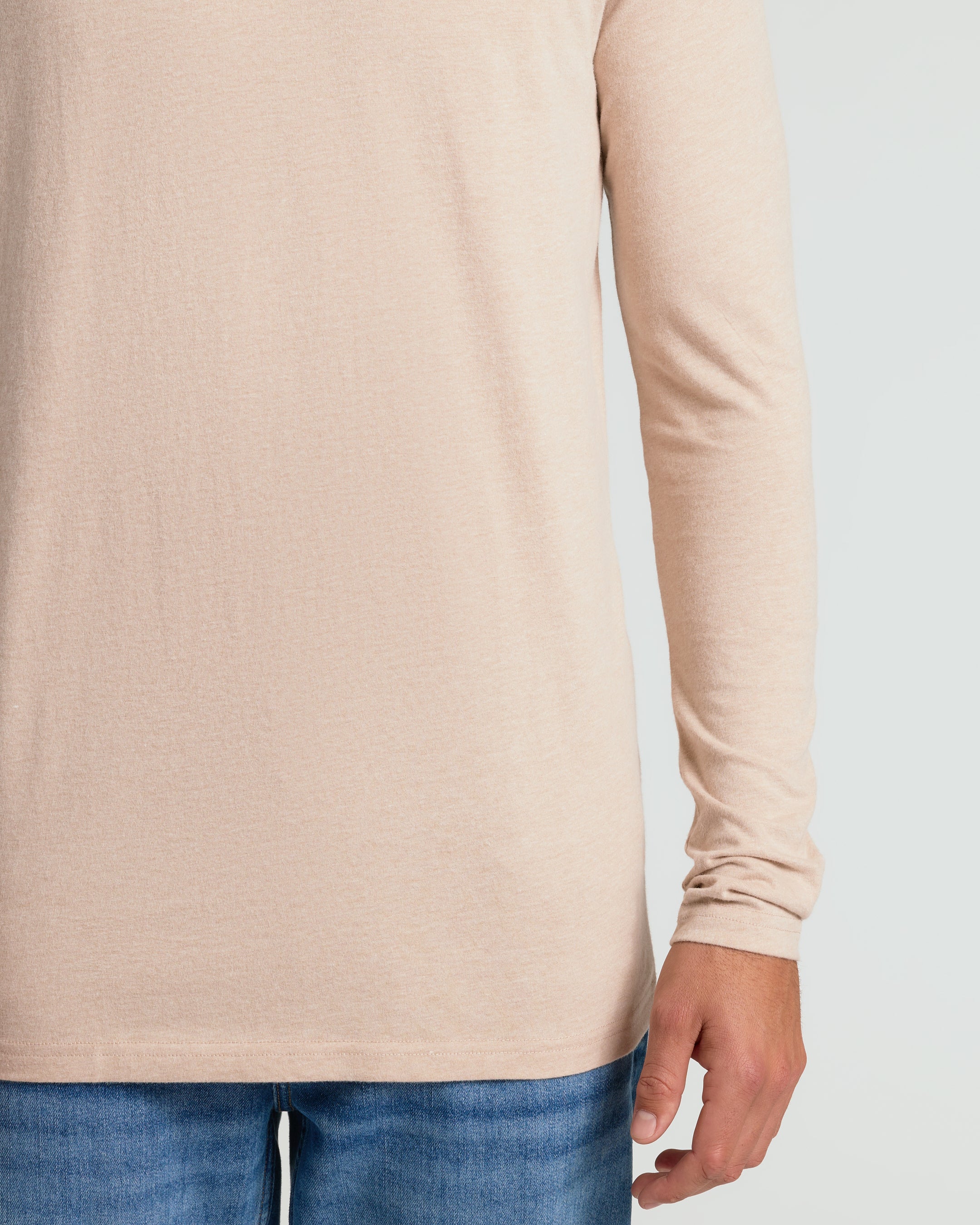 Heather Camel Tall Long Sleeve T-Shirt - Image 6