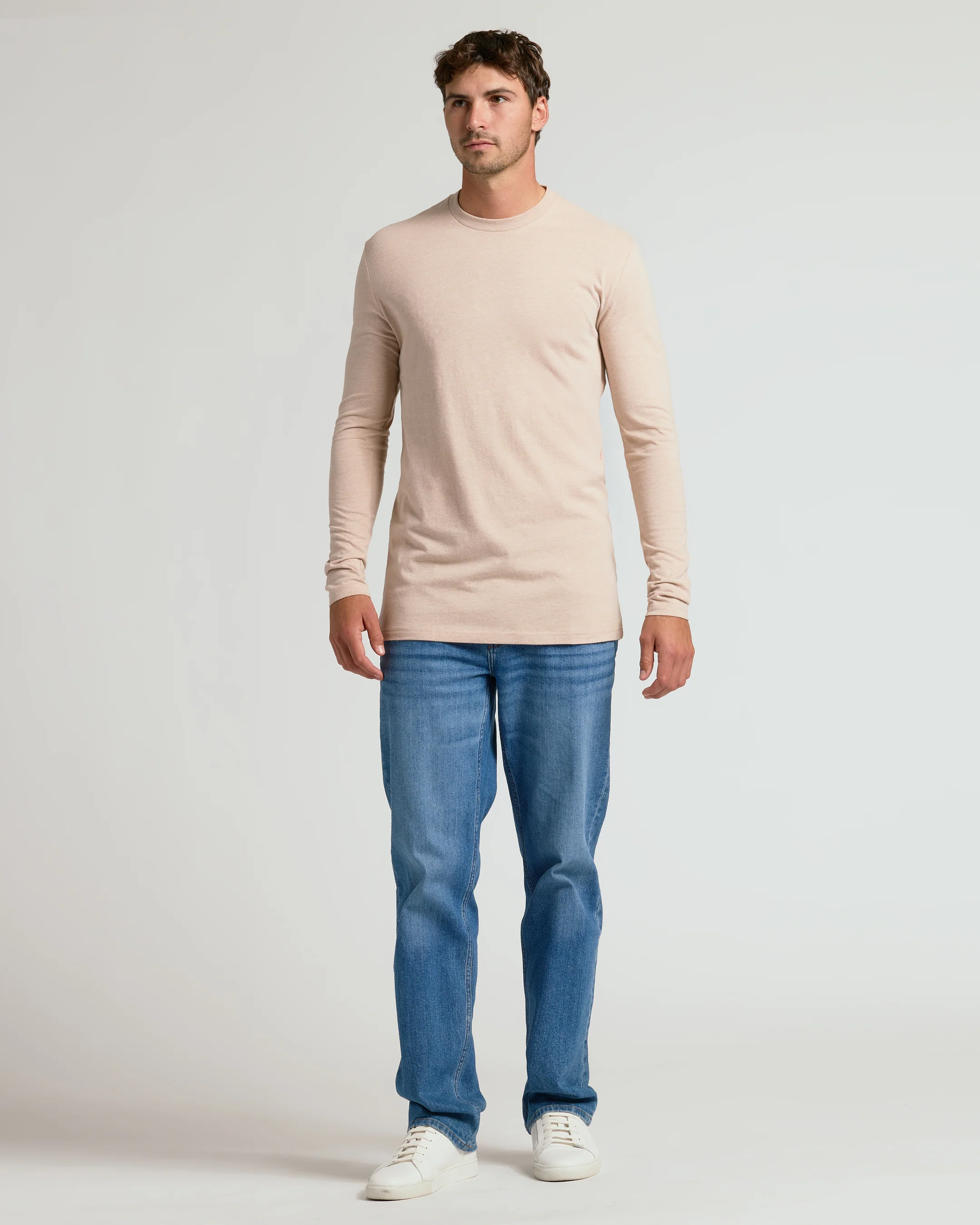 Heather Camel Tall Long Sleeve T-Shirt - Image 7