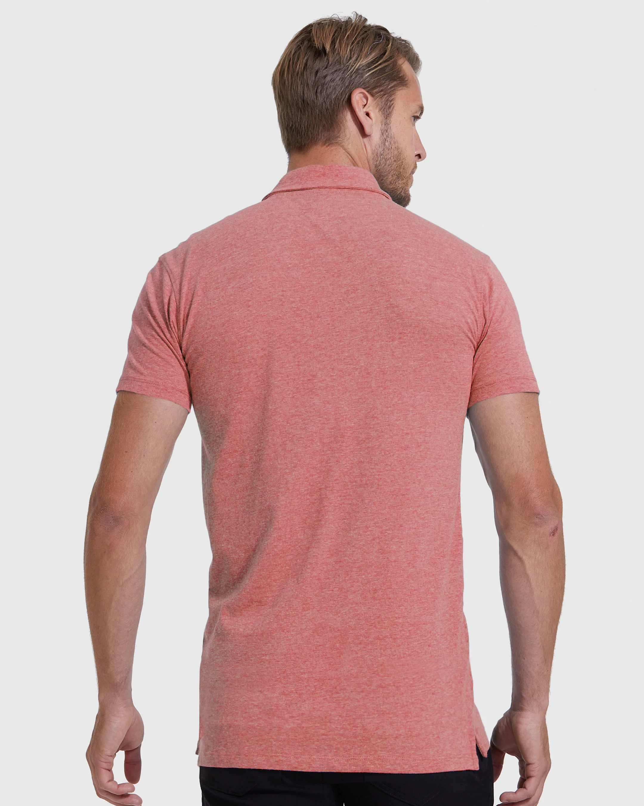 Heather Cayenne Short Sleeve Tall Polo - Image 3