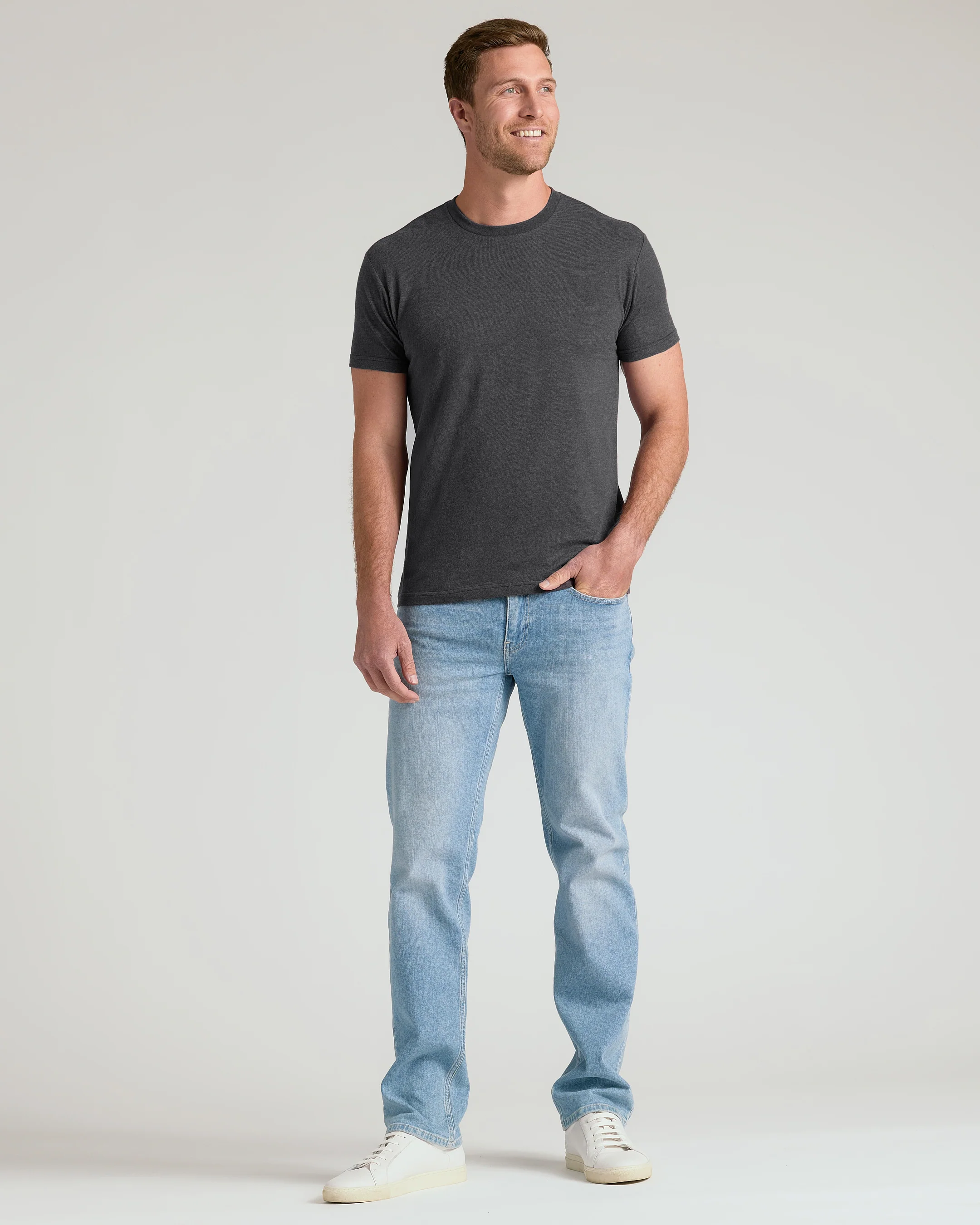 Charcoal Heather Gray Classic Crew Neck - Image 5
