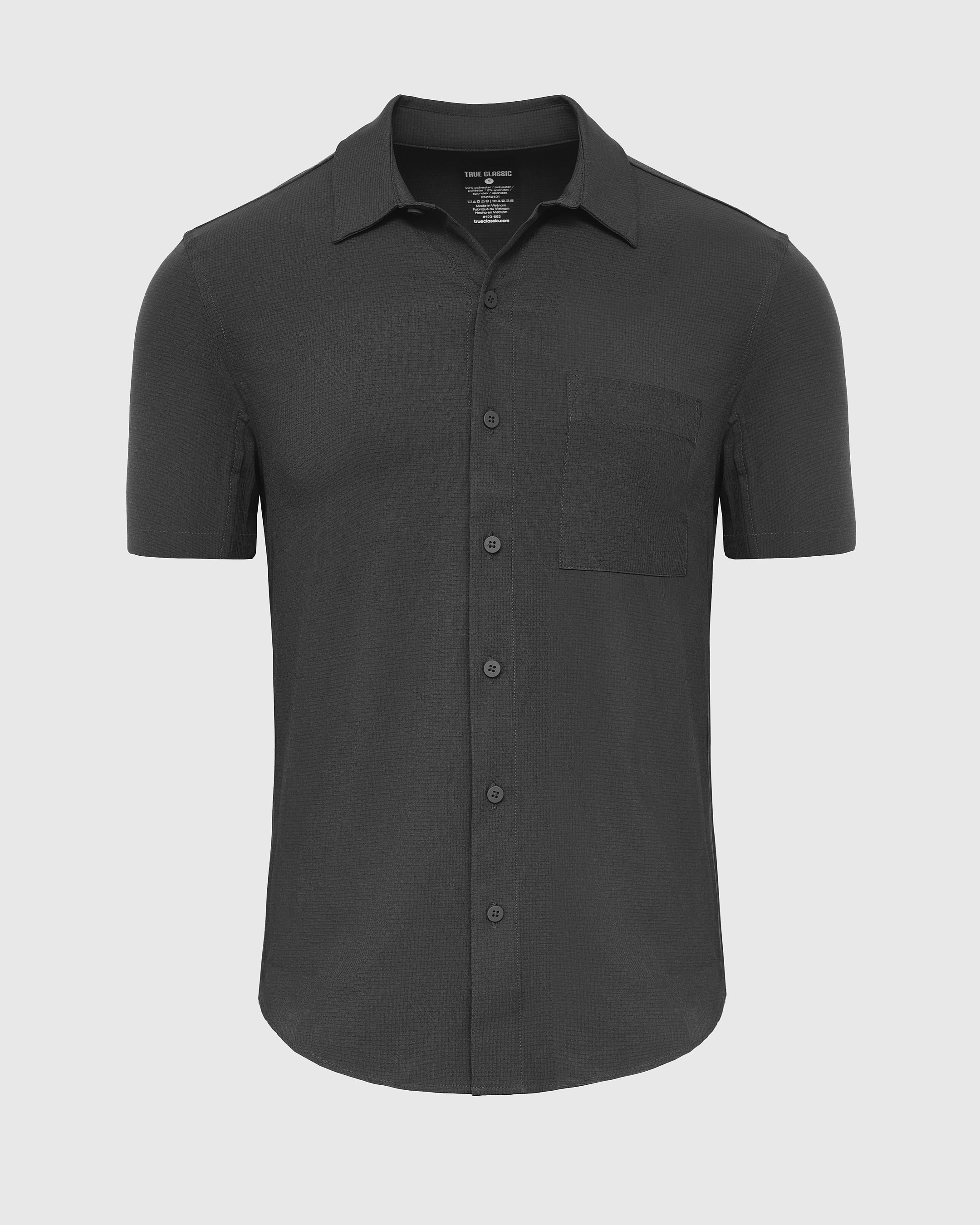 Heather Charcoal Short Sleeve Ripstop Commuter Shirt - Image 2