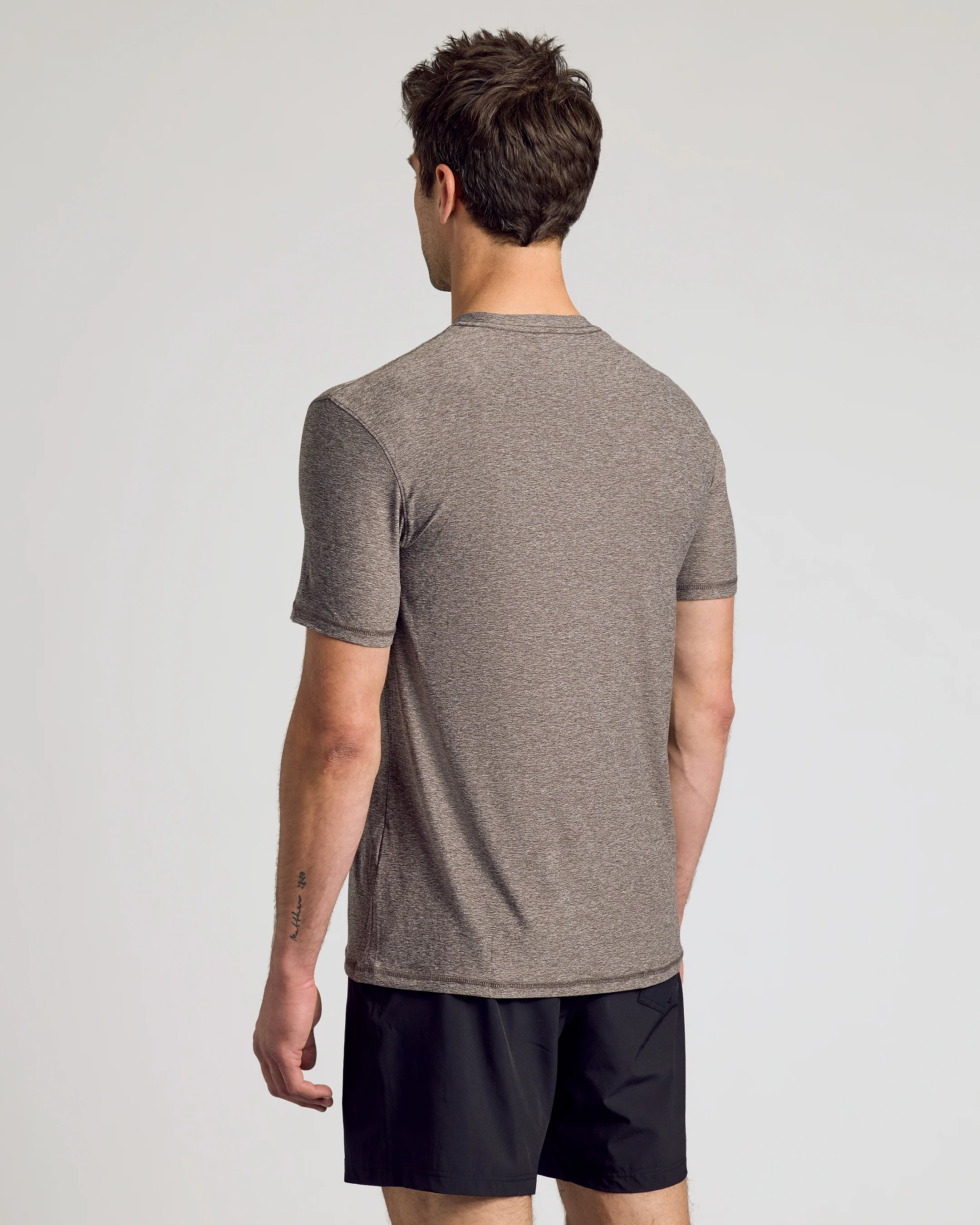 Heather Cocoa Active Crew Neck Tee - Image 3