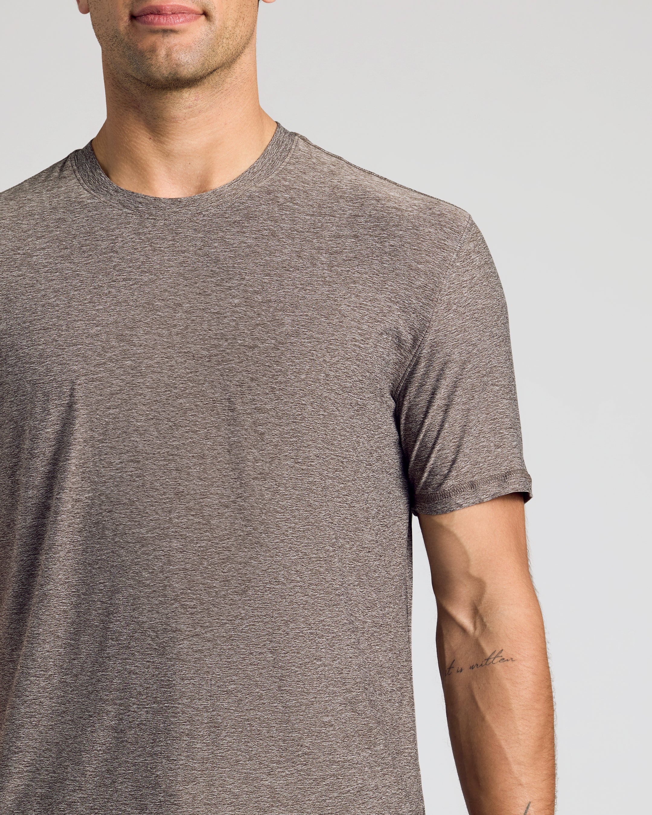 Heather Cocoa Active Crew Neck Tee - Image 4