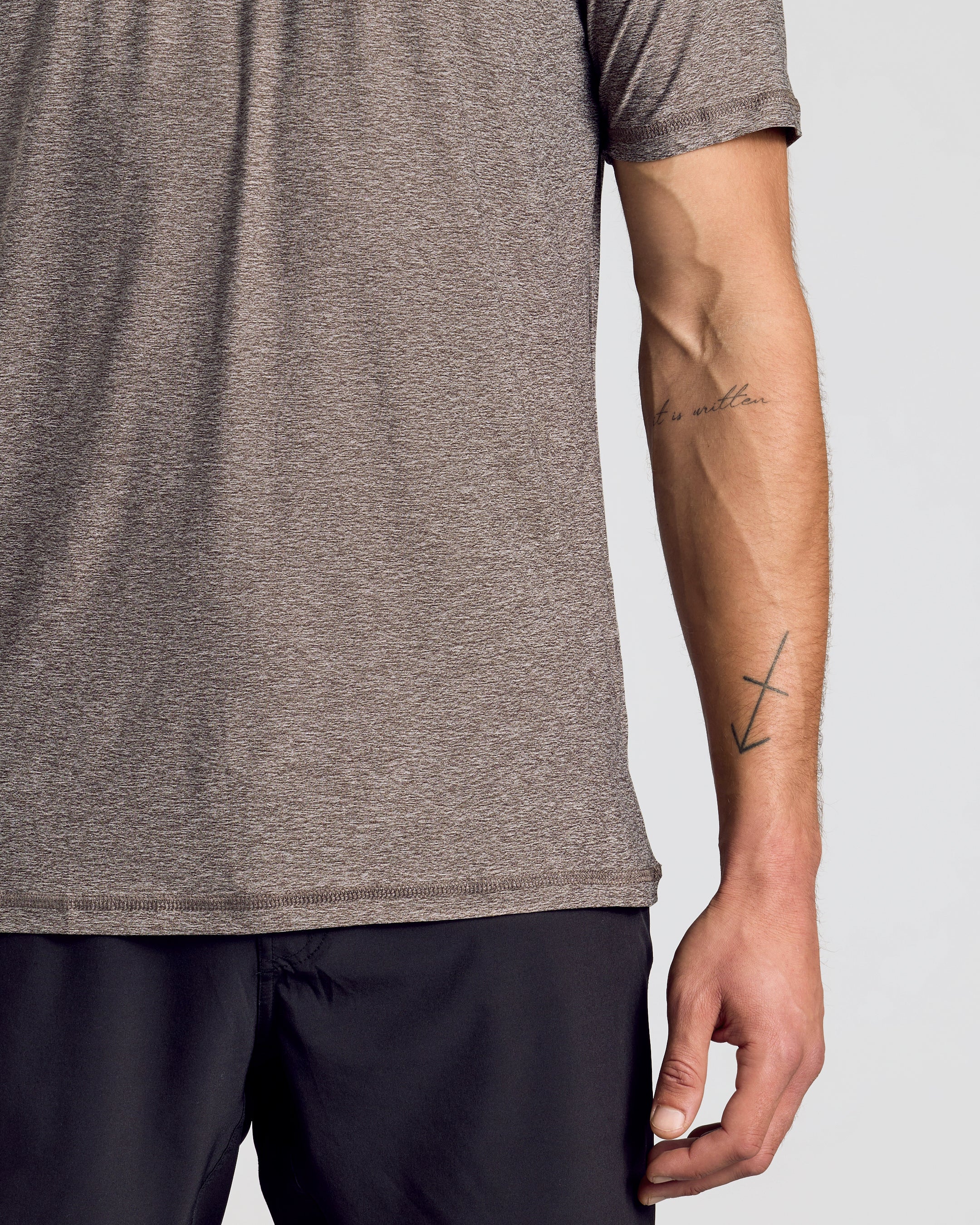 Heather Cocoa Active Crew Neck Tee - Image 5
