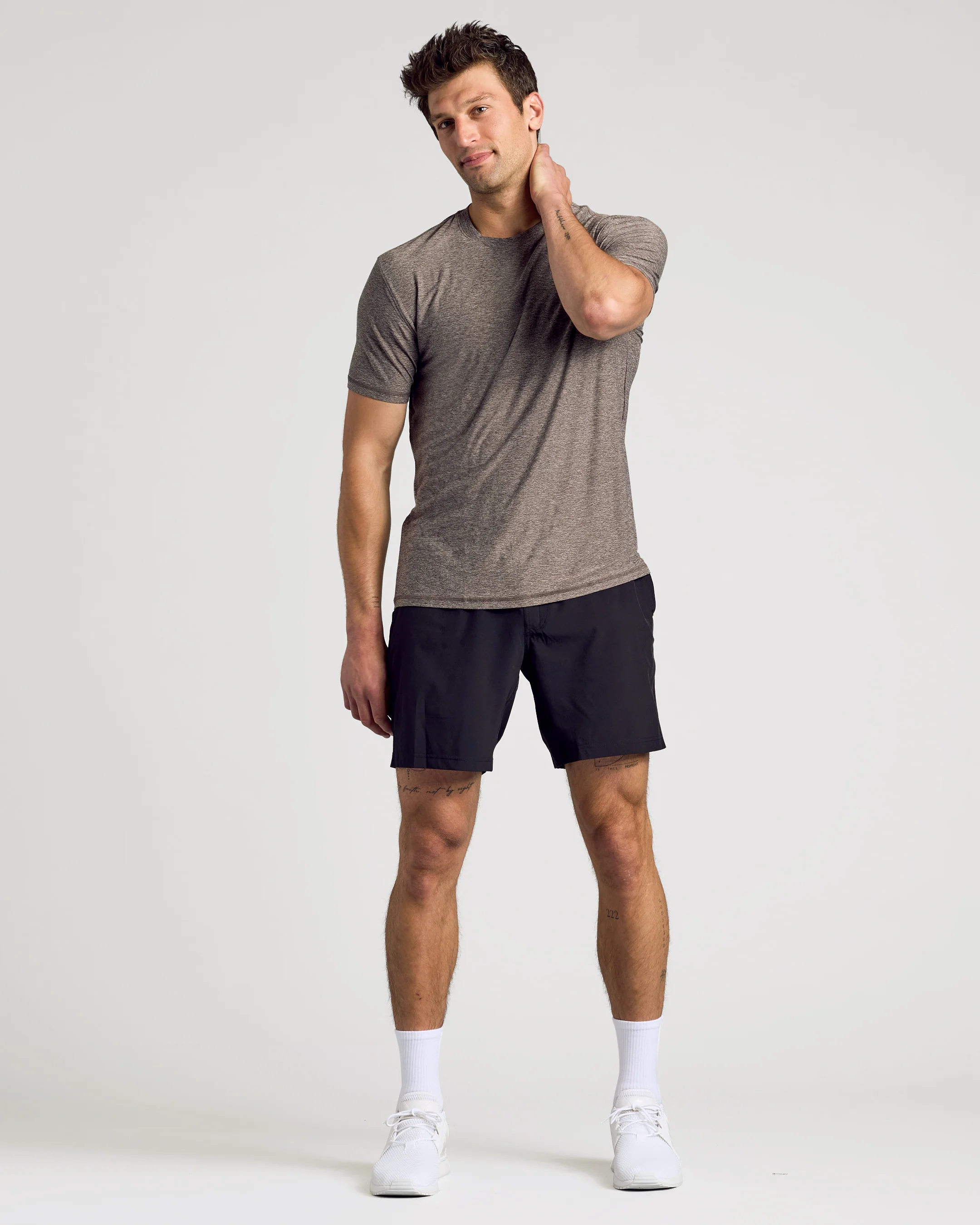 Heather Cocoa Active Crew Neck Tee - Image 6