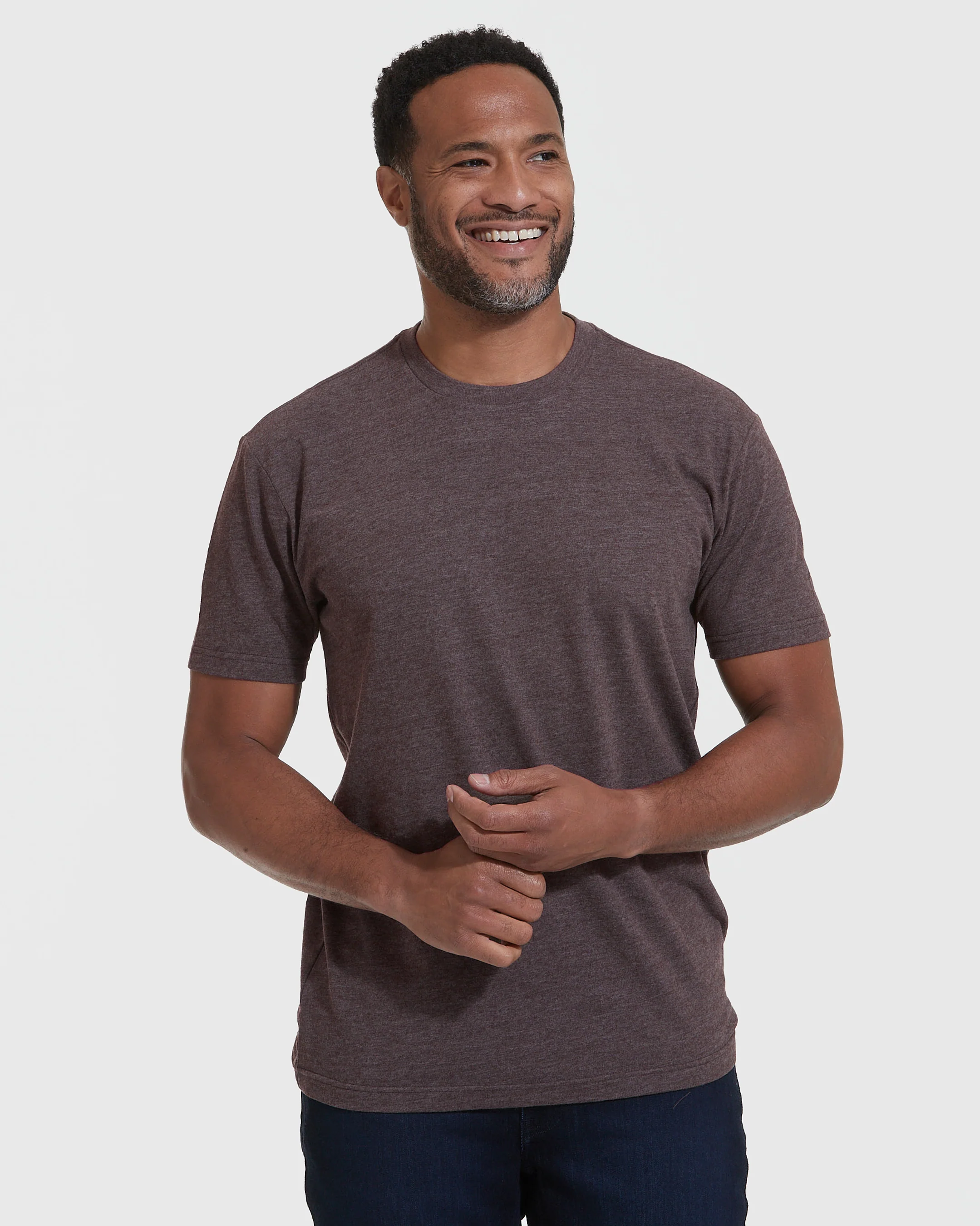 Heather Dark Oak Crew Neck T Shirt