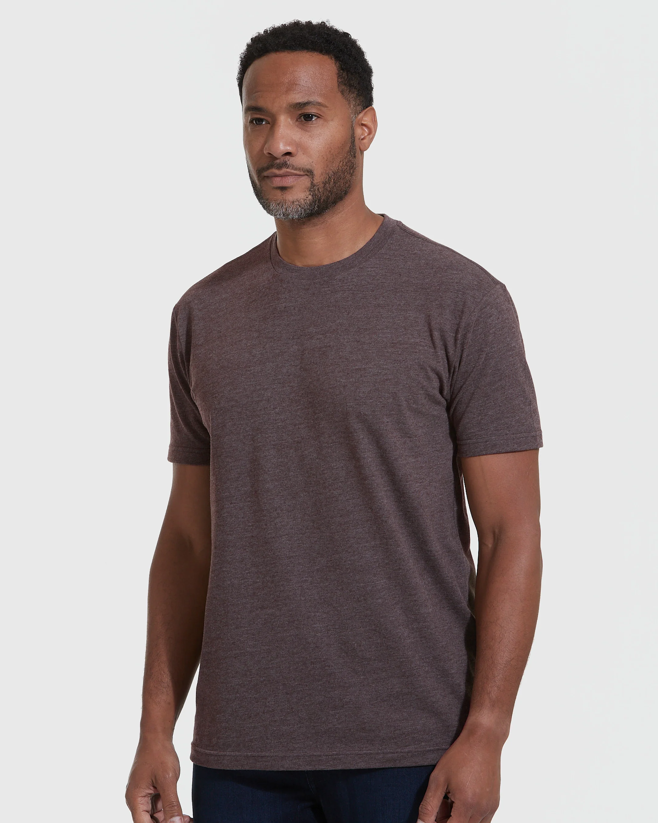 Heather Dark Oak Crew Neck T Shirt - Image 3
