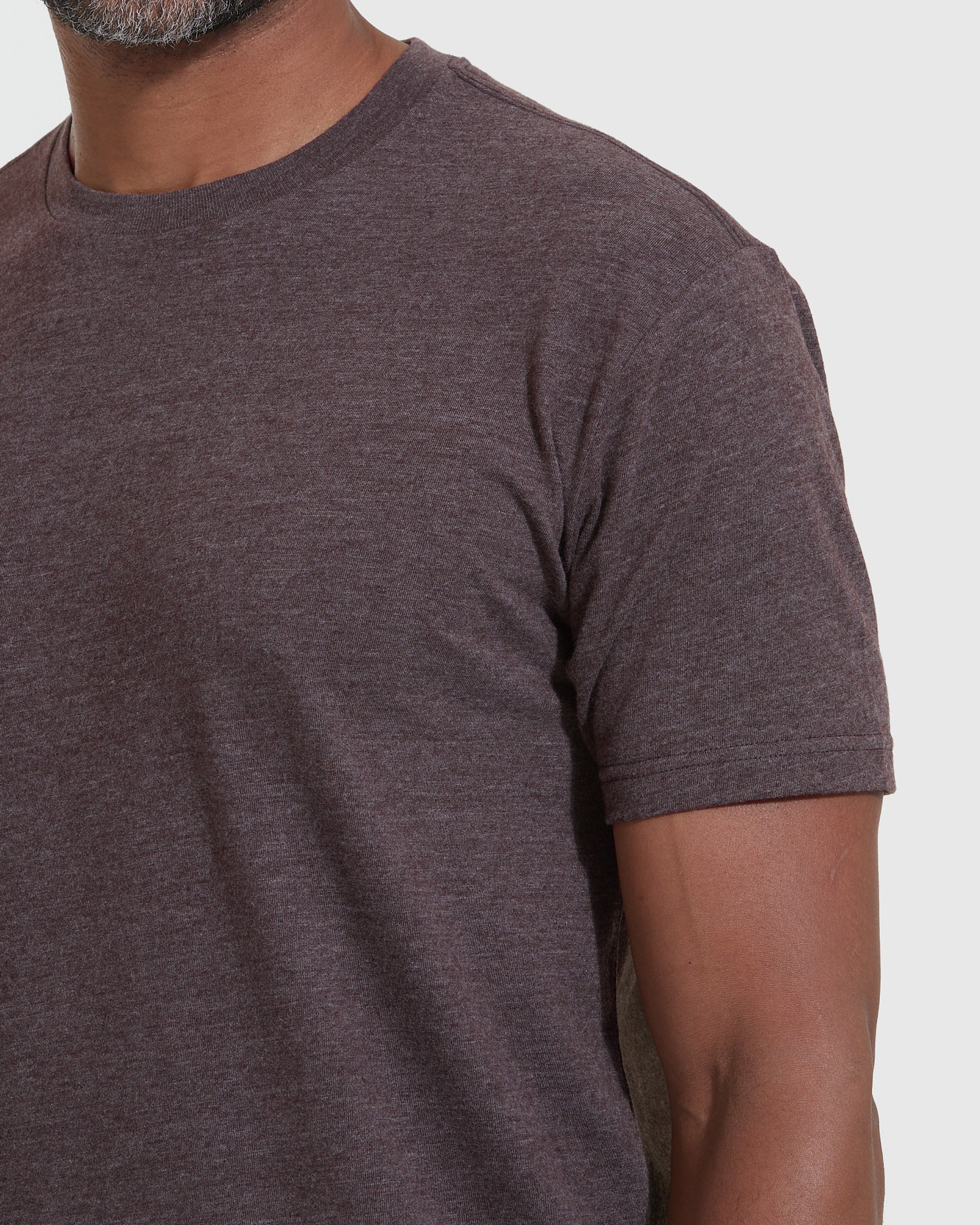 Heather Dark Oak Crew Neck T Shirt - Image 5