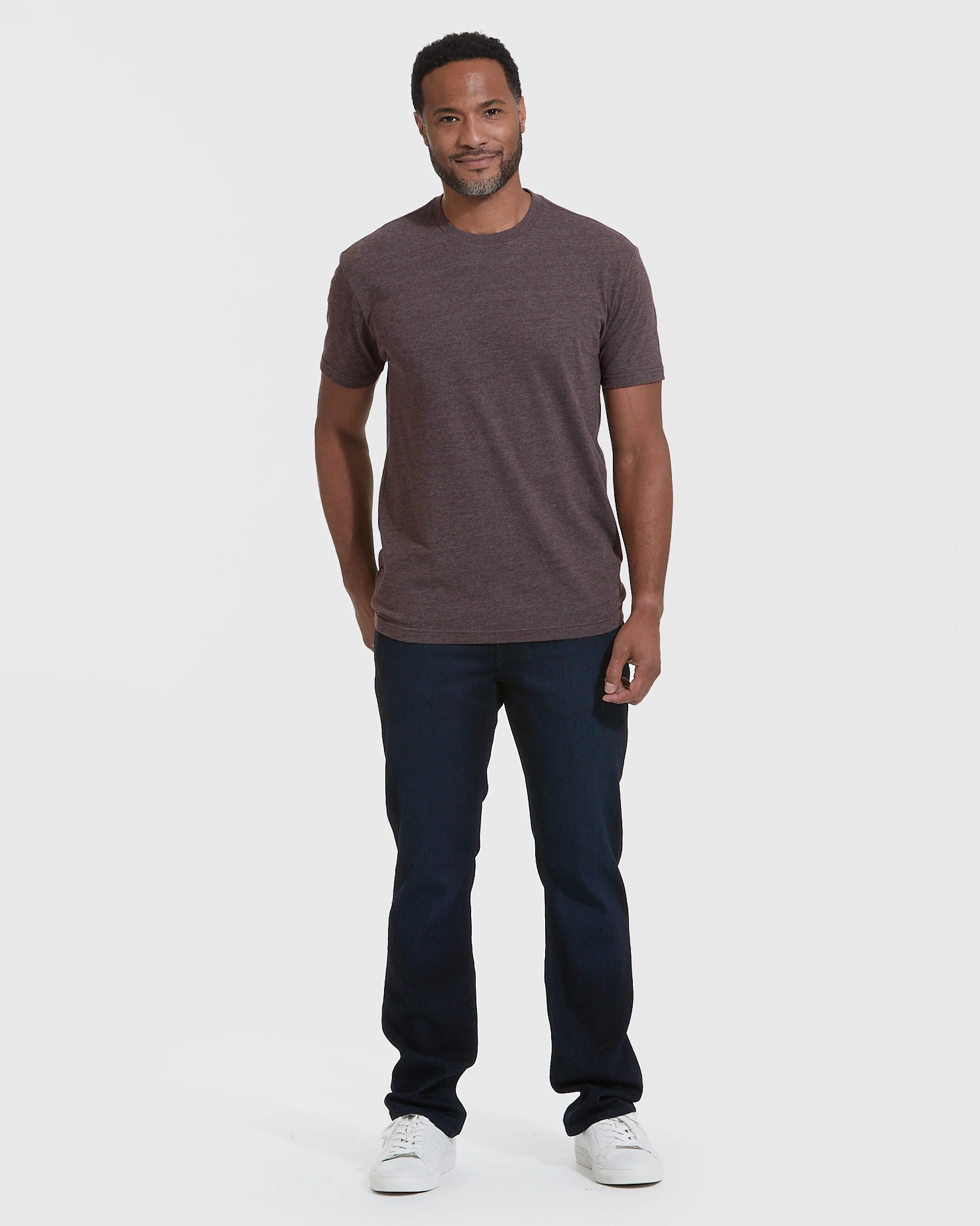 Heather Dark Oak Crew Neck T Shirt - Image 6