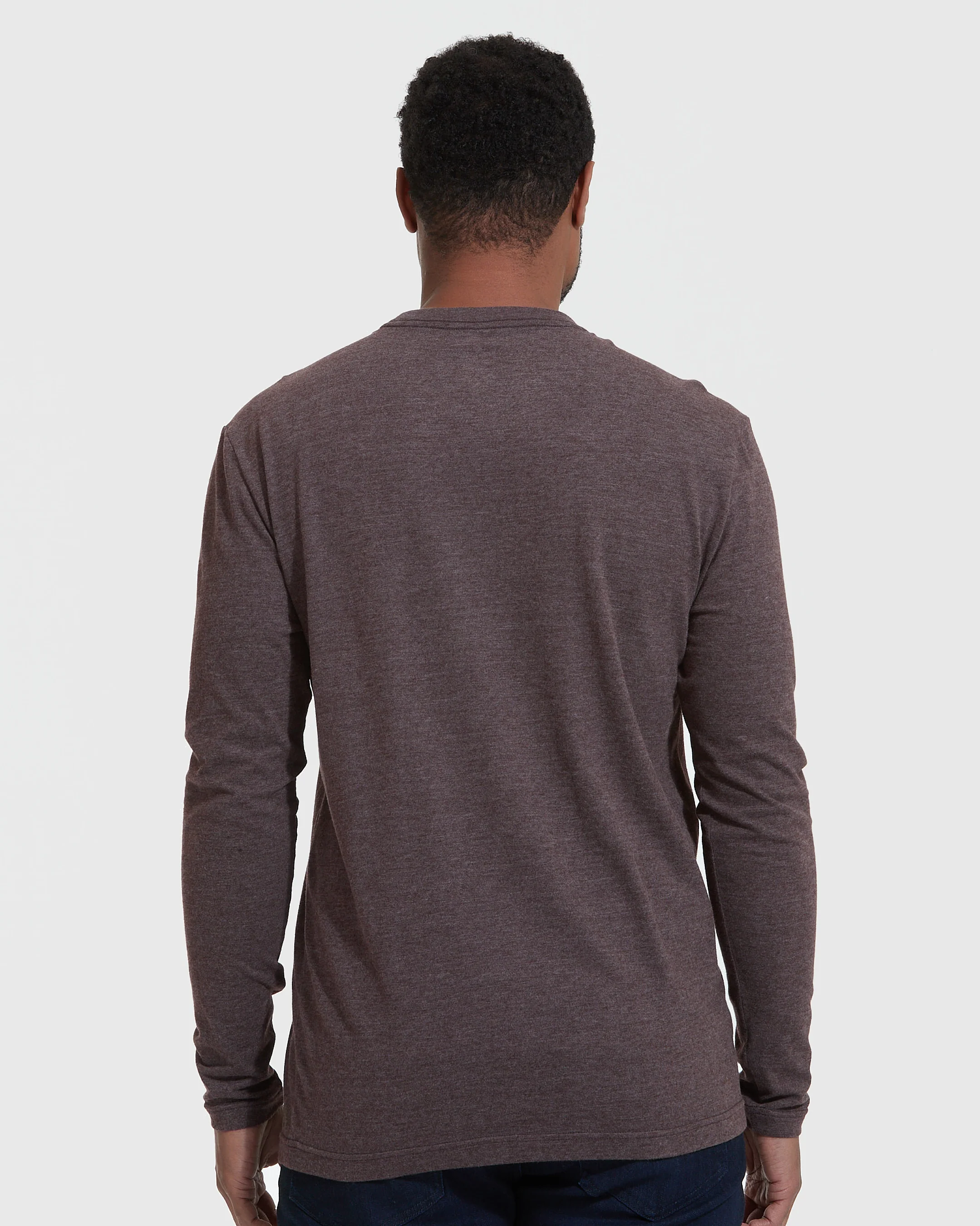 Heather Dark Oak Classic Long Sleeve Crew Neck - Image 4
