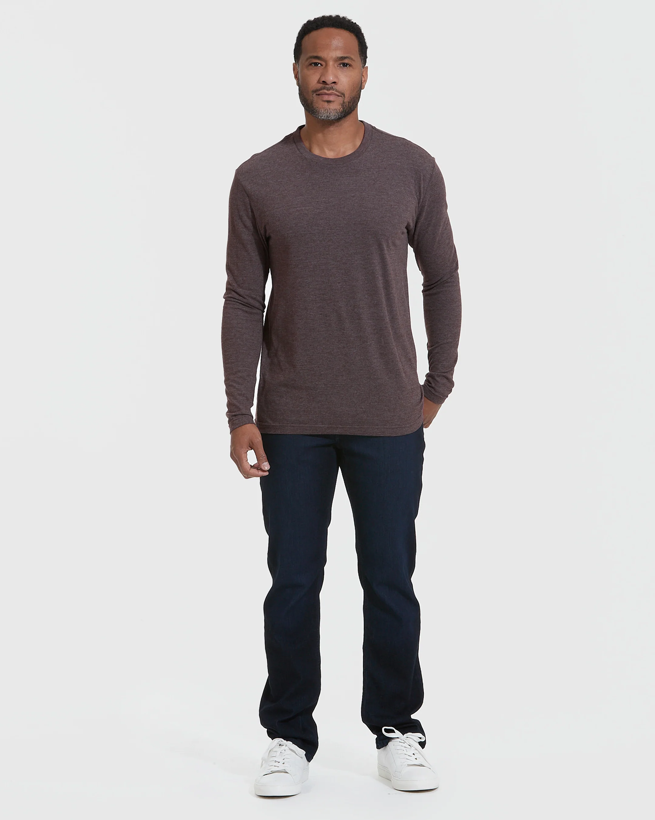 Heather Dark Oak Classic Long Sleeve Crew Neck - Image 6