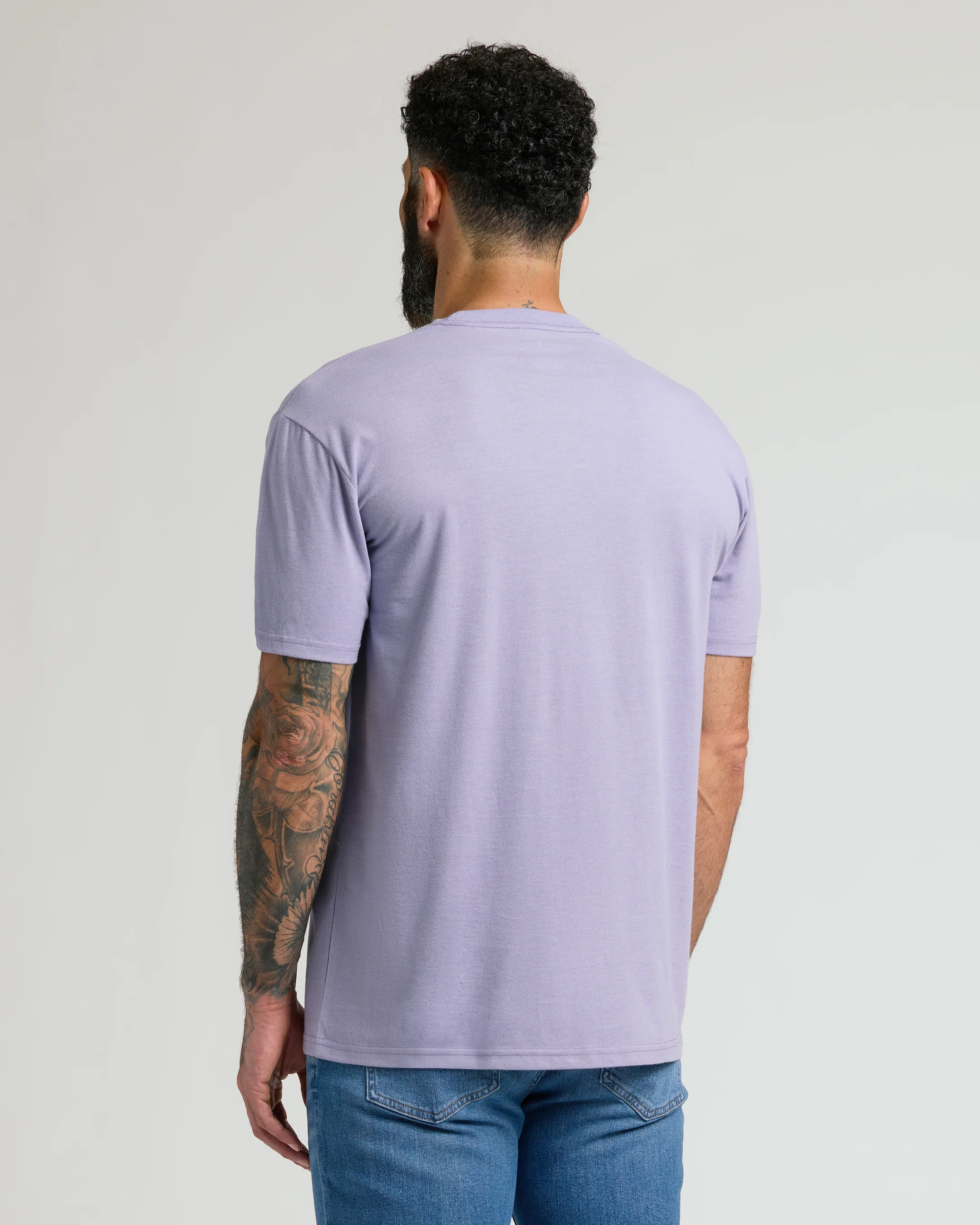Heather Dark Orchid Classic Crew Neck - Image 3