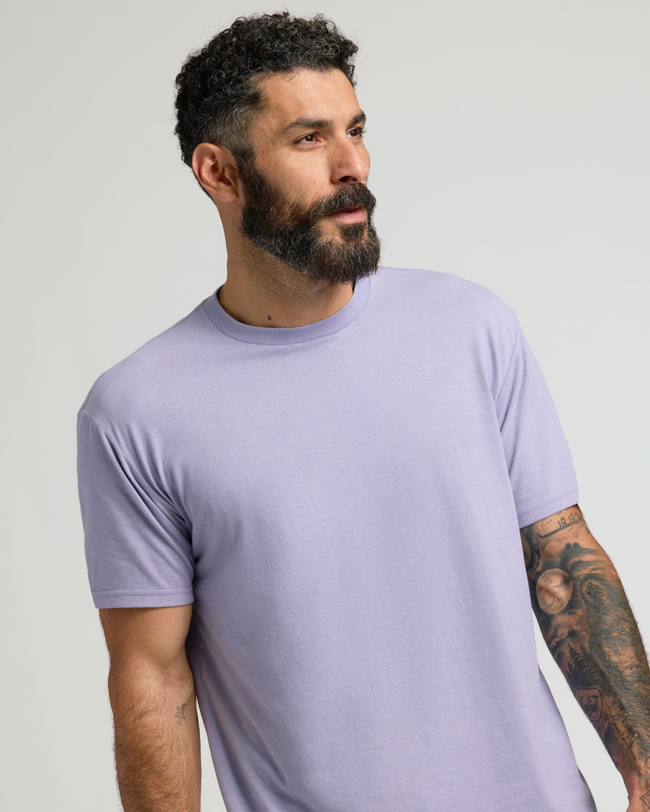 Heather Dark Orchid Classic Crew Neck - Image 4
