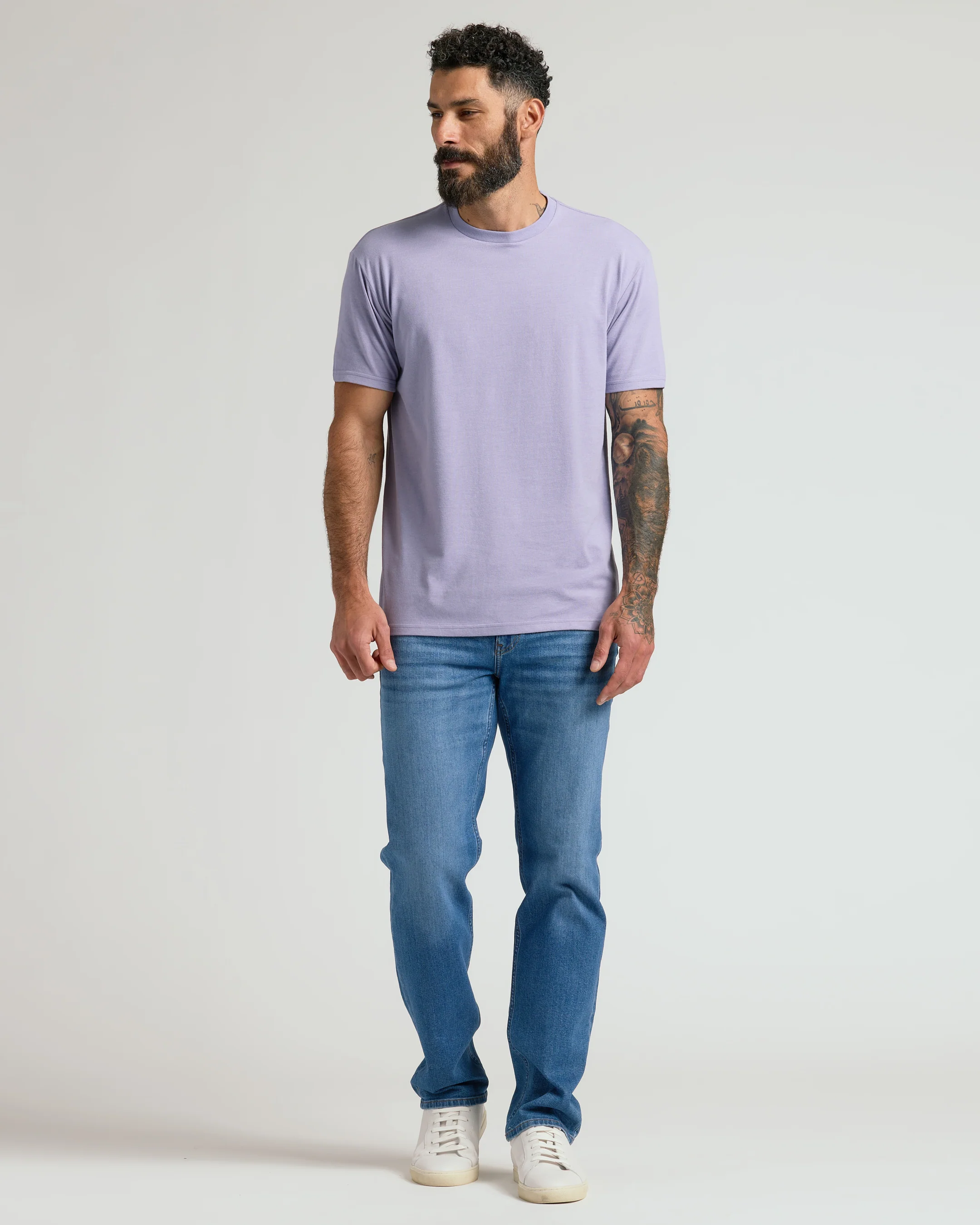 Heather Dark Orchid Classic Crew Neck - Image 7