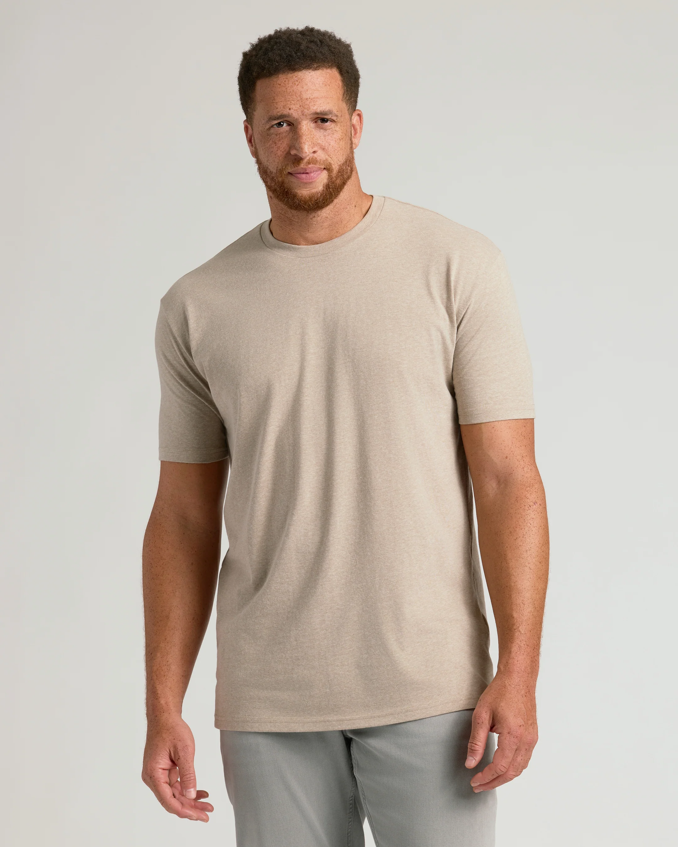 Heather Fennel Tall Straight Hem Crew Neck T-Shirt